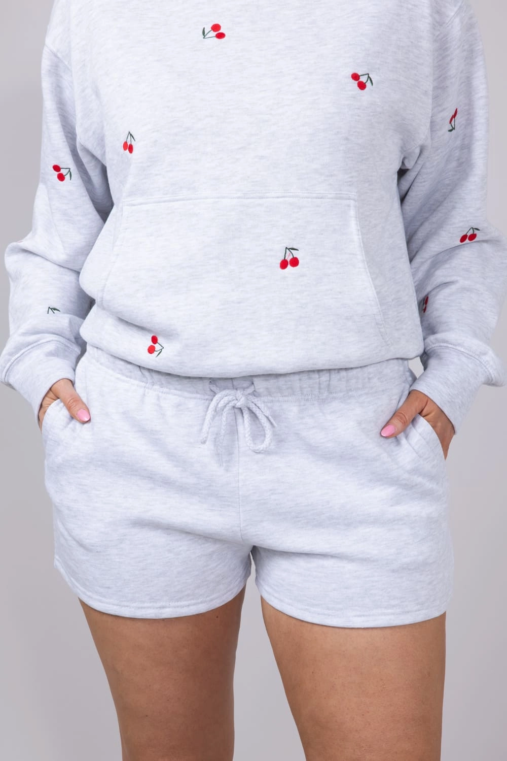 1897 Active Basic Fleece Shorts for Women in Ice Grey | H420-ICEGREY fade - resistant Slim Stretch