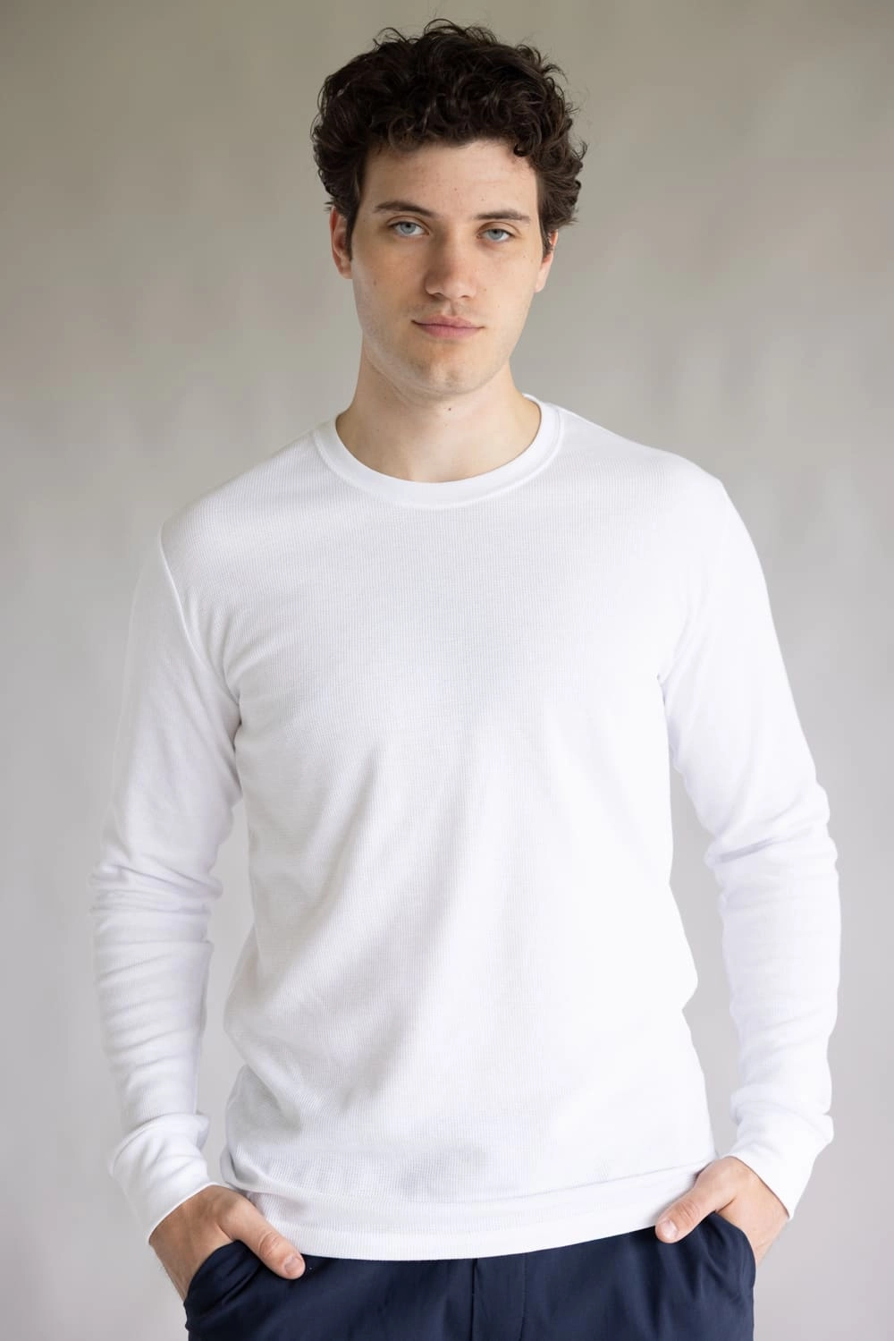 1897 Original Solid Crew Thermal Long Sleeve Shirt for Men in White | DLST044-WHITE Layering Must-Have fade resistant color