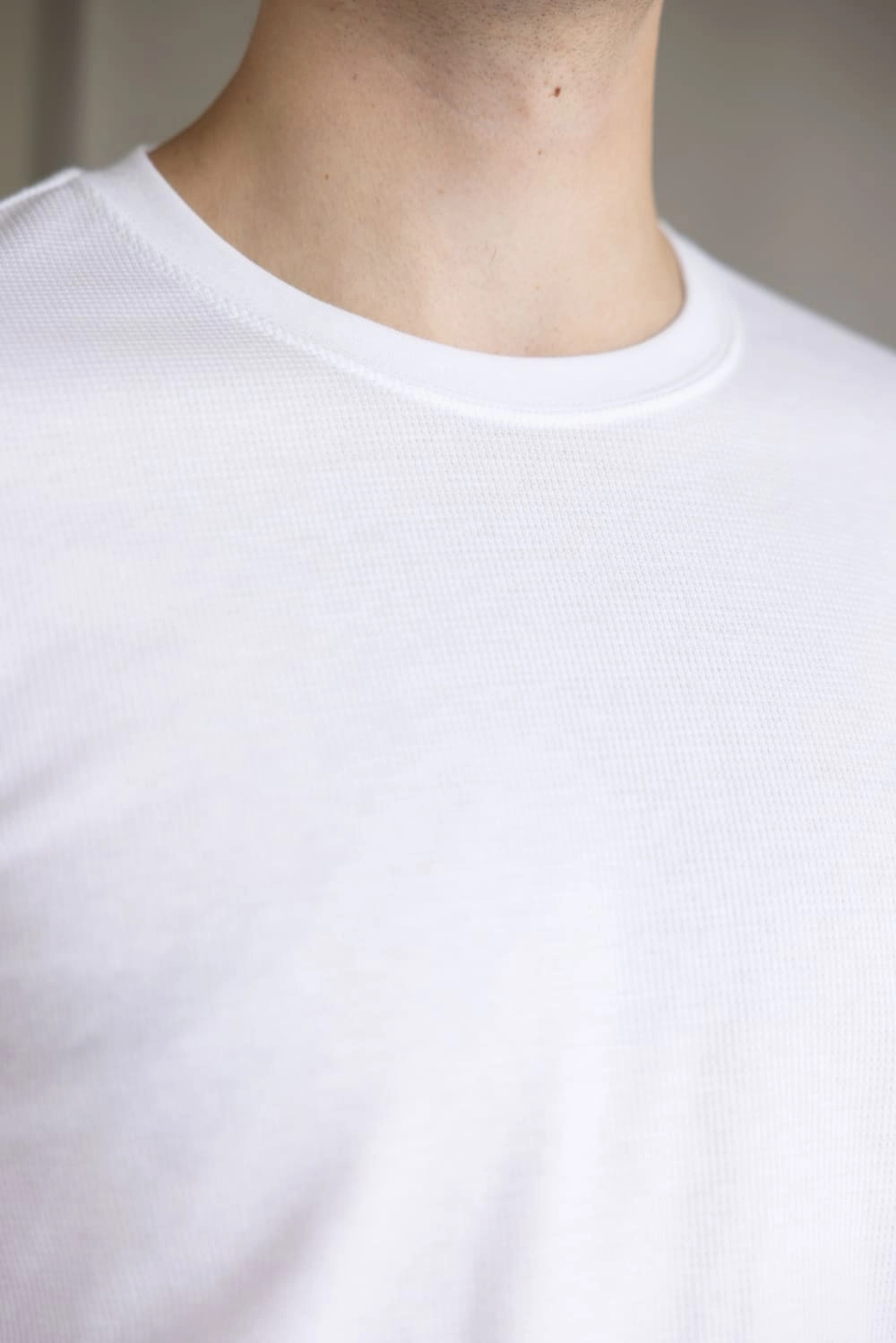 1897 Original Solid Crew Thermal Long Sleeve Shirt for Men in White | DLST044-WHITE EasyCareFinish oversized but not shapeless