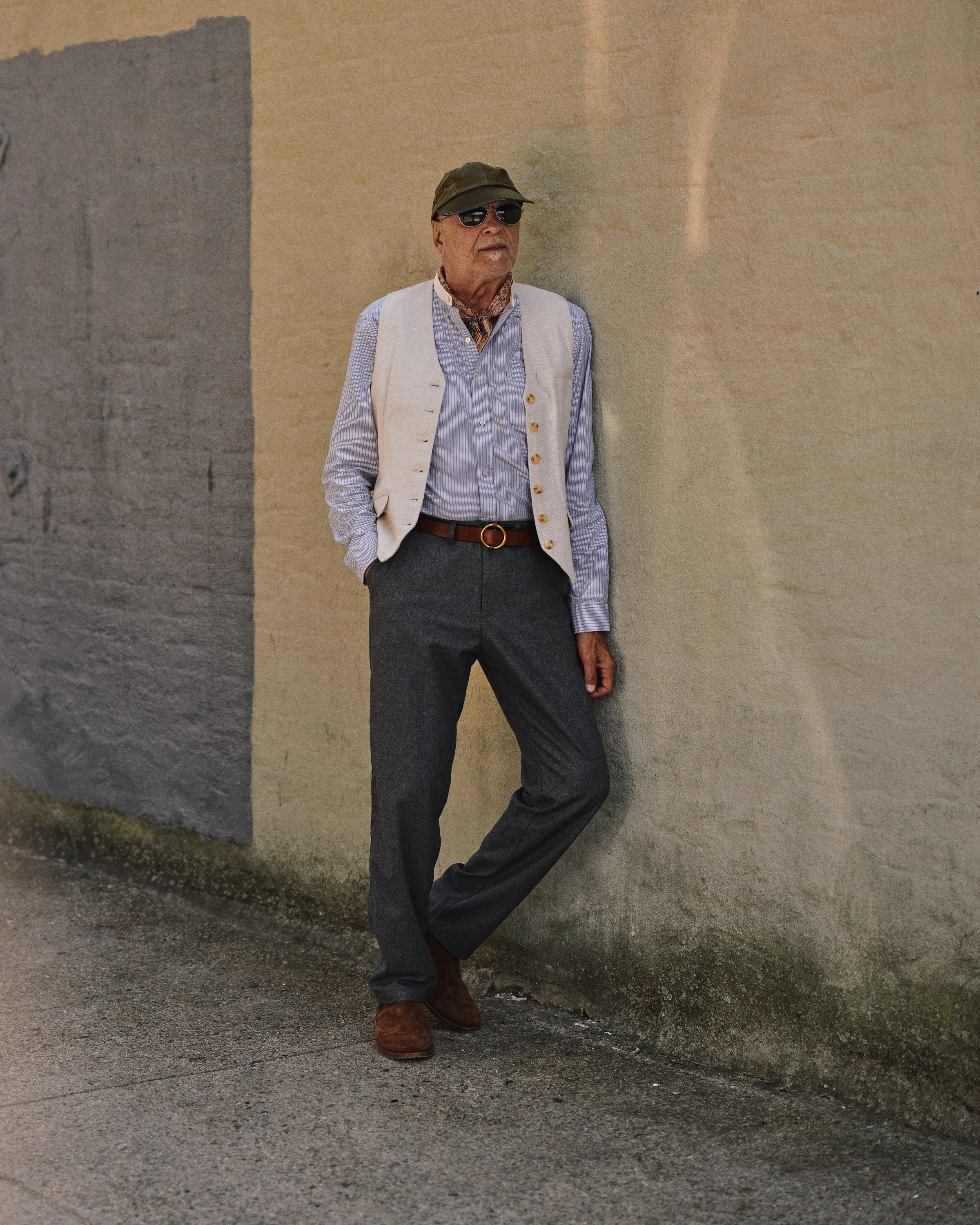 Anti Slip Interior (PRE-ORDER) Waistcoat in Cotton Linen Herringbone Twill