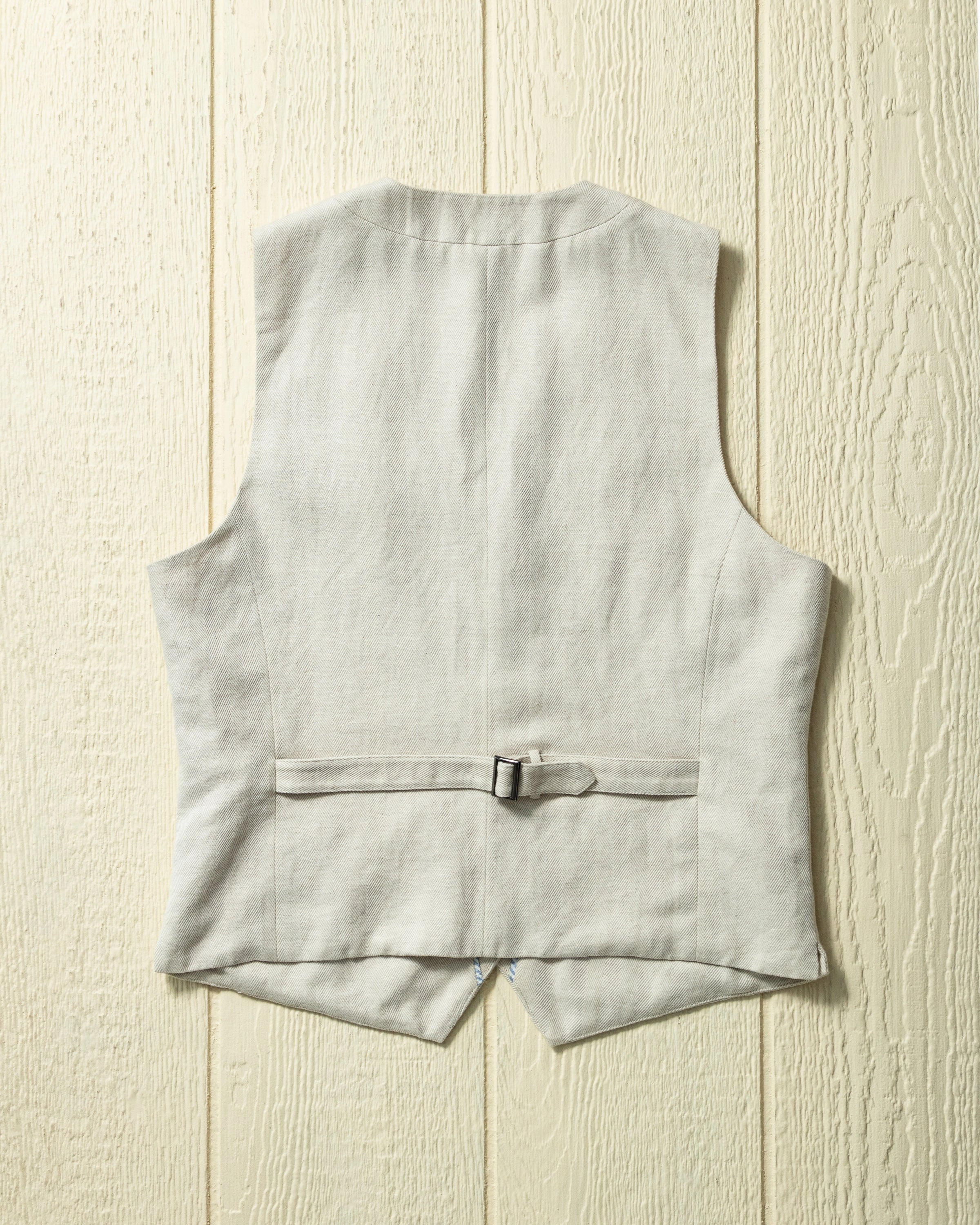 ScratchResistant Zippers (PRE-ORDER) Waistcoat in Cotton Linen Herringbone Twill