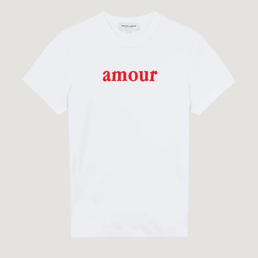 "Amour" Montherlant T-Shirt (White) ButterSoft Handfeel Sporty Sweatshirt