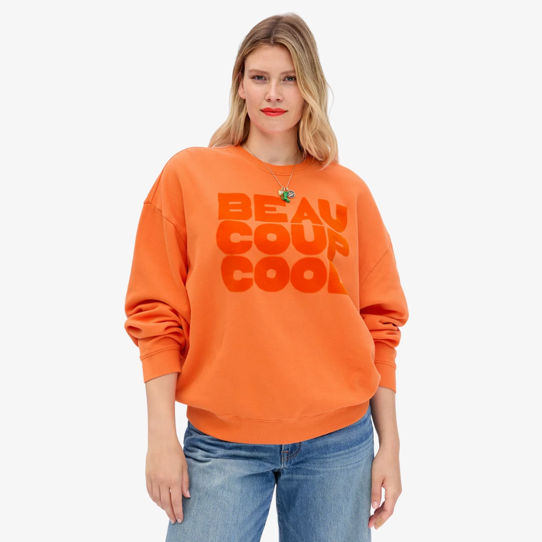 Sporty Design "Beaucoup Cool" Oversized Sweatshirt (Zucca)