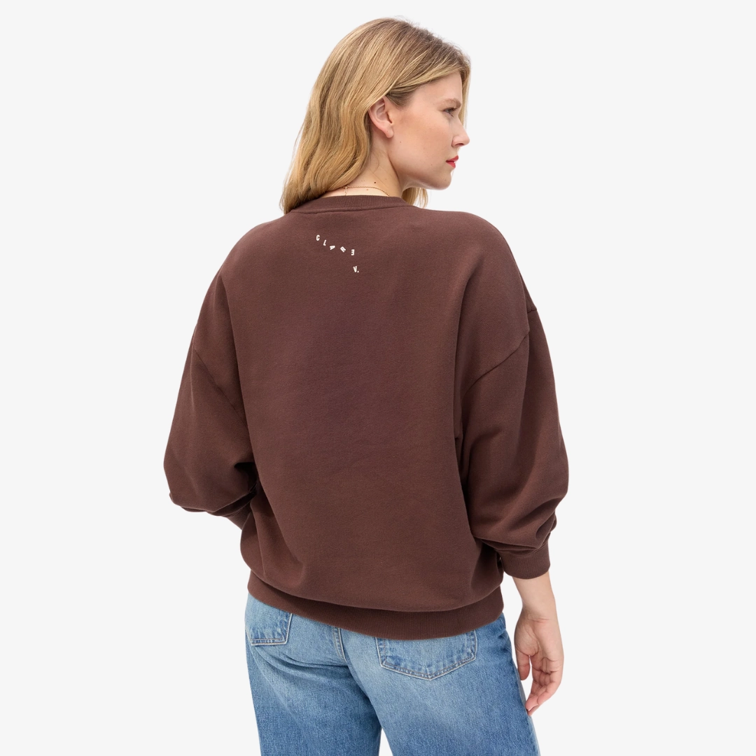 One-of-a-kind "Block Ciao" Oversized Sweatshirt (Chocolate)