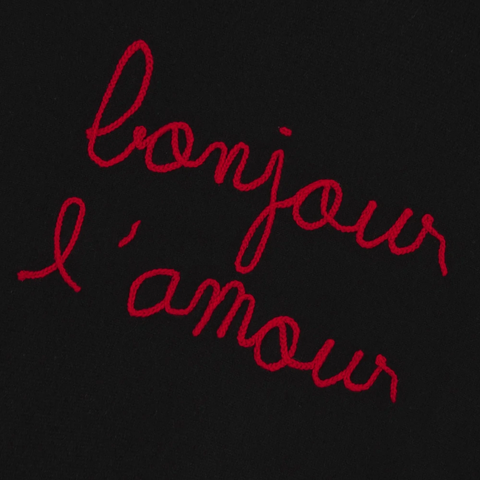 Quiet Style "Bonjour L'Amour" Buzelin Cashmere Sweater (Black)