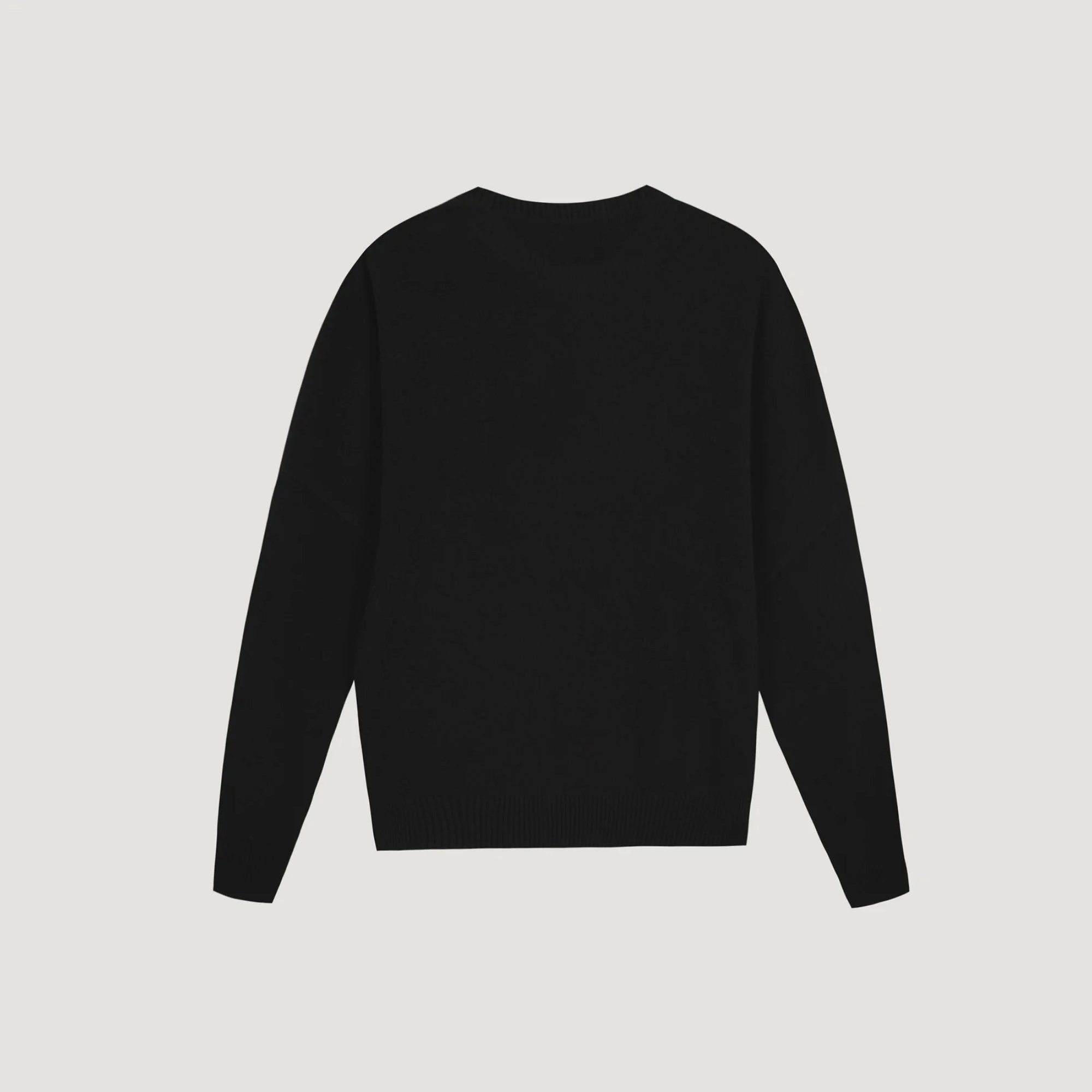 "Bonjour L'Amour" Buzelin Cashmere Sweater (Black) Versatile Layer