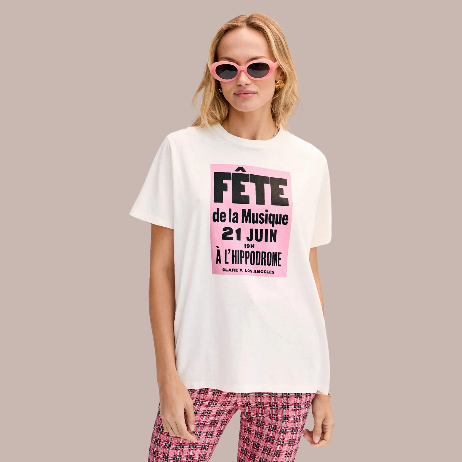 "Fete de la Musique" Original Tee (Cream) Ventilated Side Panels Structured Shoulder