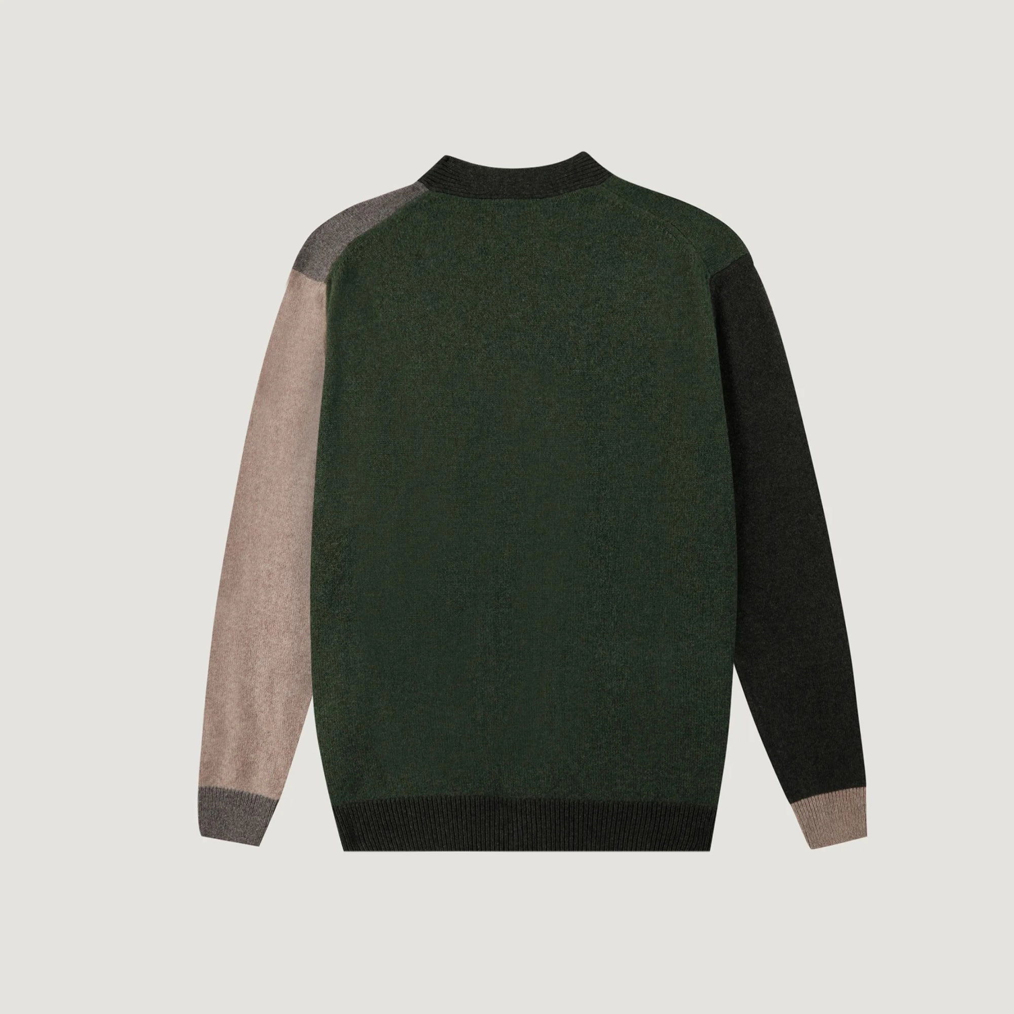 "Patch Coeur" Balfournier Wool Cardigan (Sesame Beige CB) Luxe Layer Minimalist Button Placket