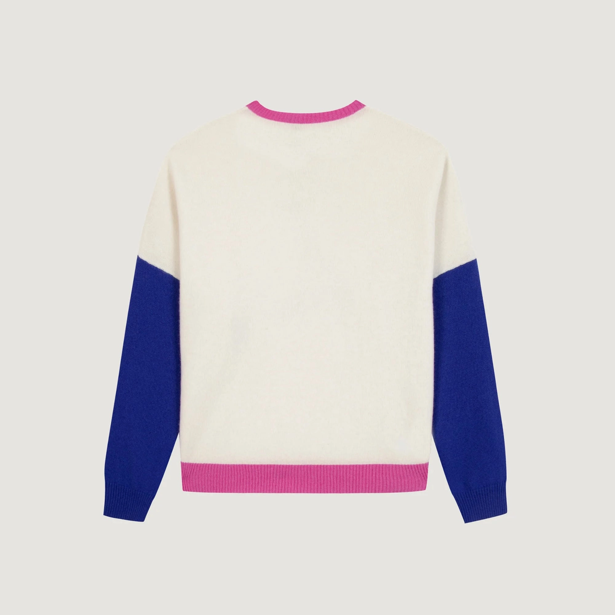 Clean Silhouette "Rise and Shine" Buzelin Cashmere Sweater (Ivory Flag Blue CB)