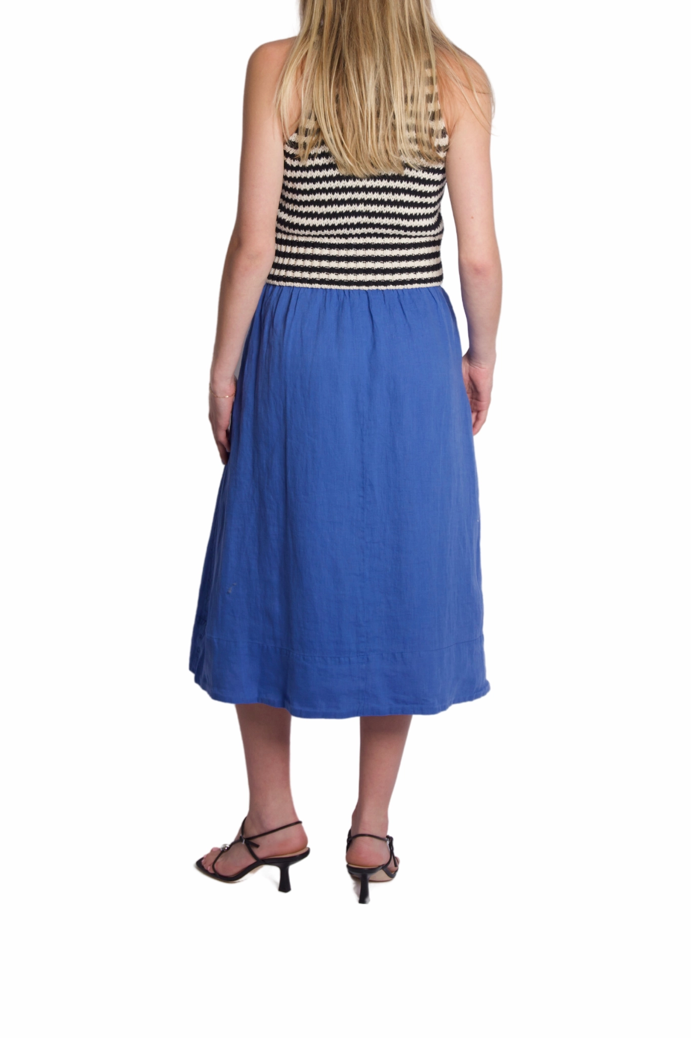 Standard Skirt in Ultramarine Leather Look Button Fastenings