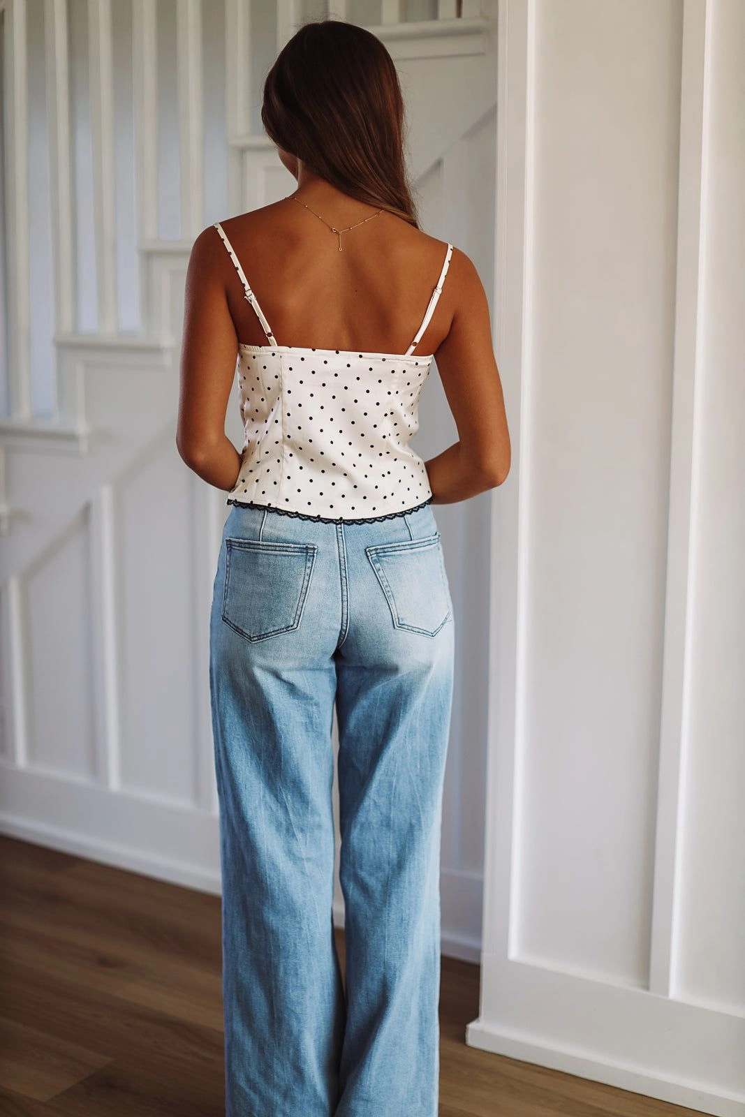 A Toast To You Cami Top - Ivory and Black Multi Panel Construction