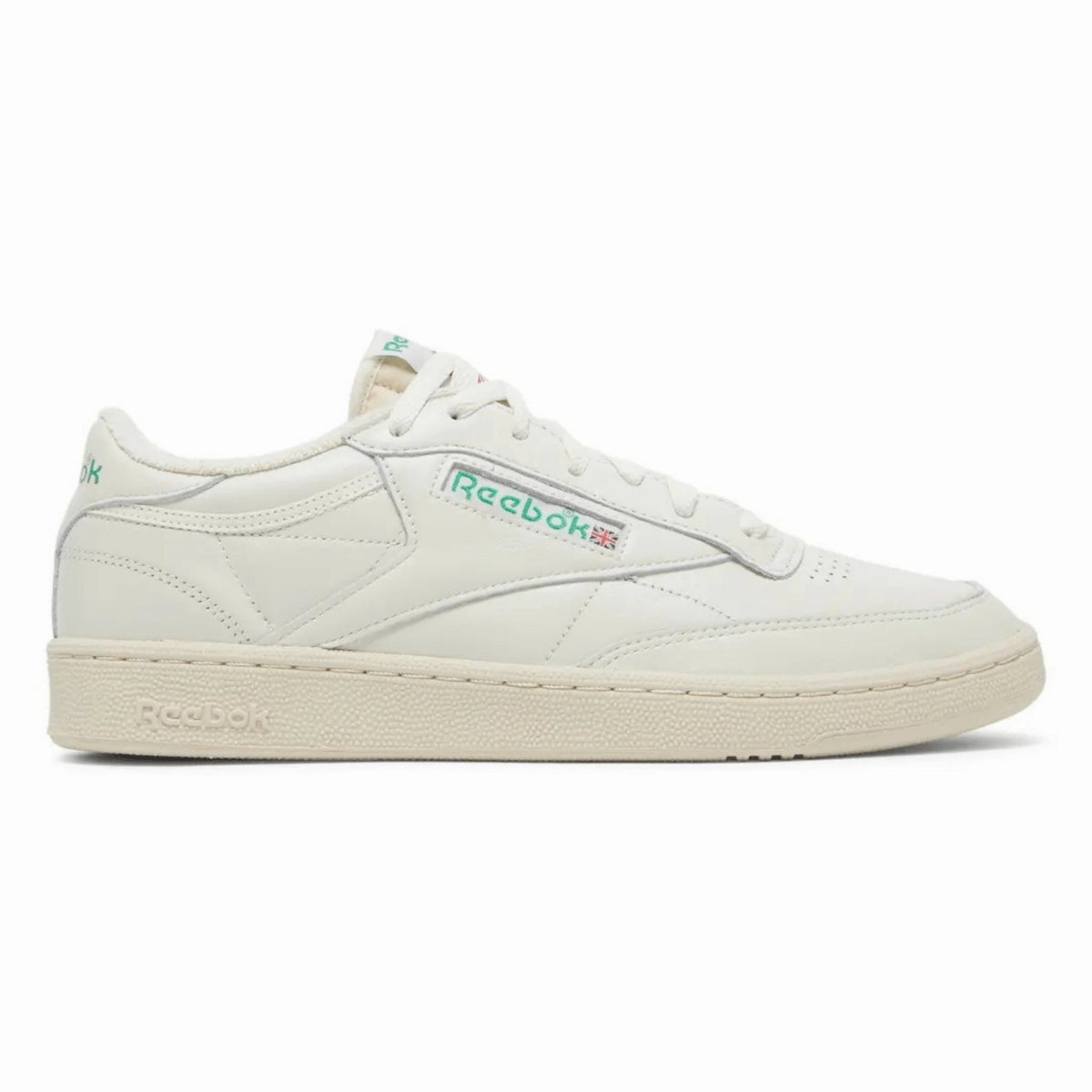 Secure Lace Lock Reebok Men's Club C 85 Vintage Chalk/Paperwhite/Glen Green