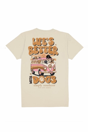 Simply Southern Plus Size Life??s Better With Dogs T-Shirt for Women in Linen | EXT-SS-BETTERDOGS-LINEN Quick Comfort Fit
