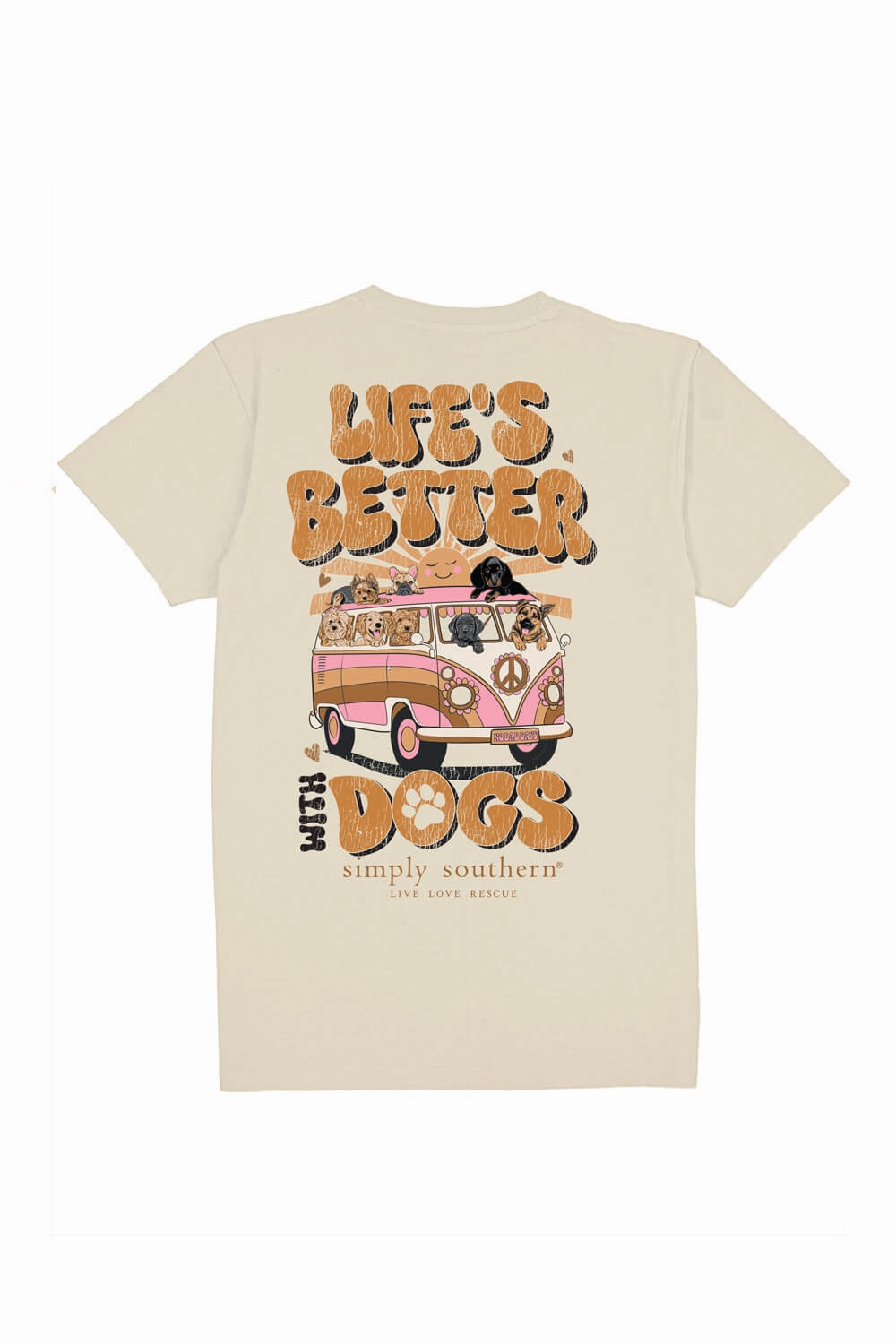 Simply Southern Plus Size Life??s Better With Dogs T-Shirt for Women in Linen | EXT-SS-BETTERDOGS-LINEN Quick Comfort Fit
