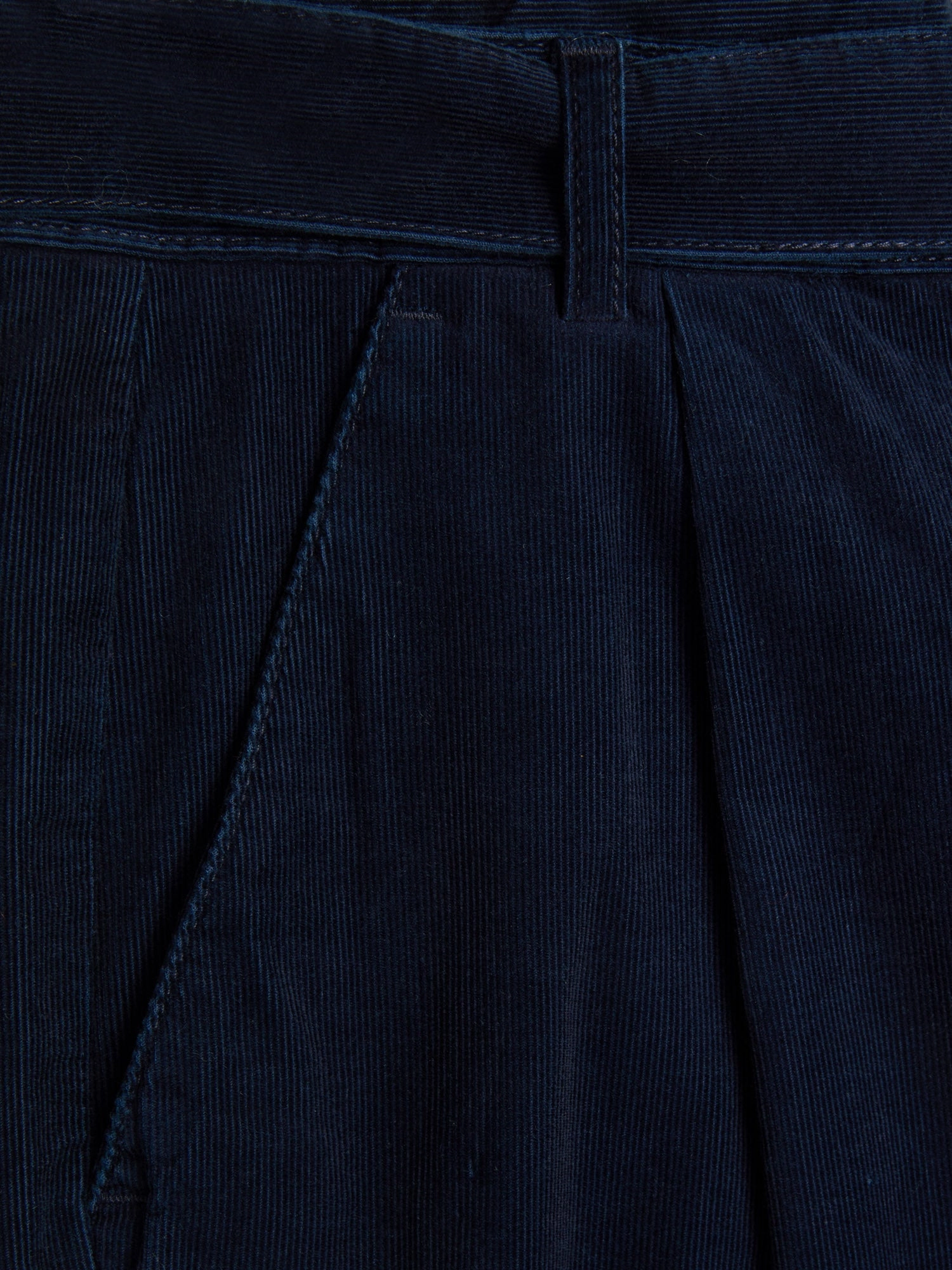 Belted Trousers Newson Cord Indigo Minimal Edge