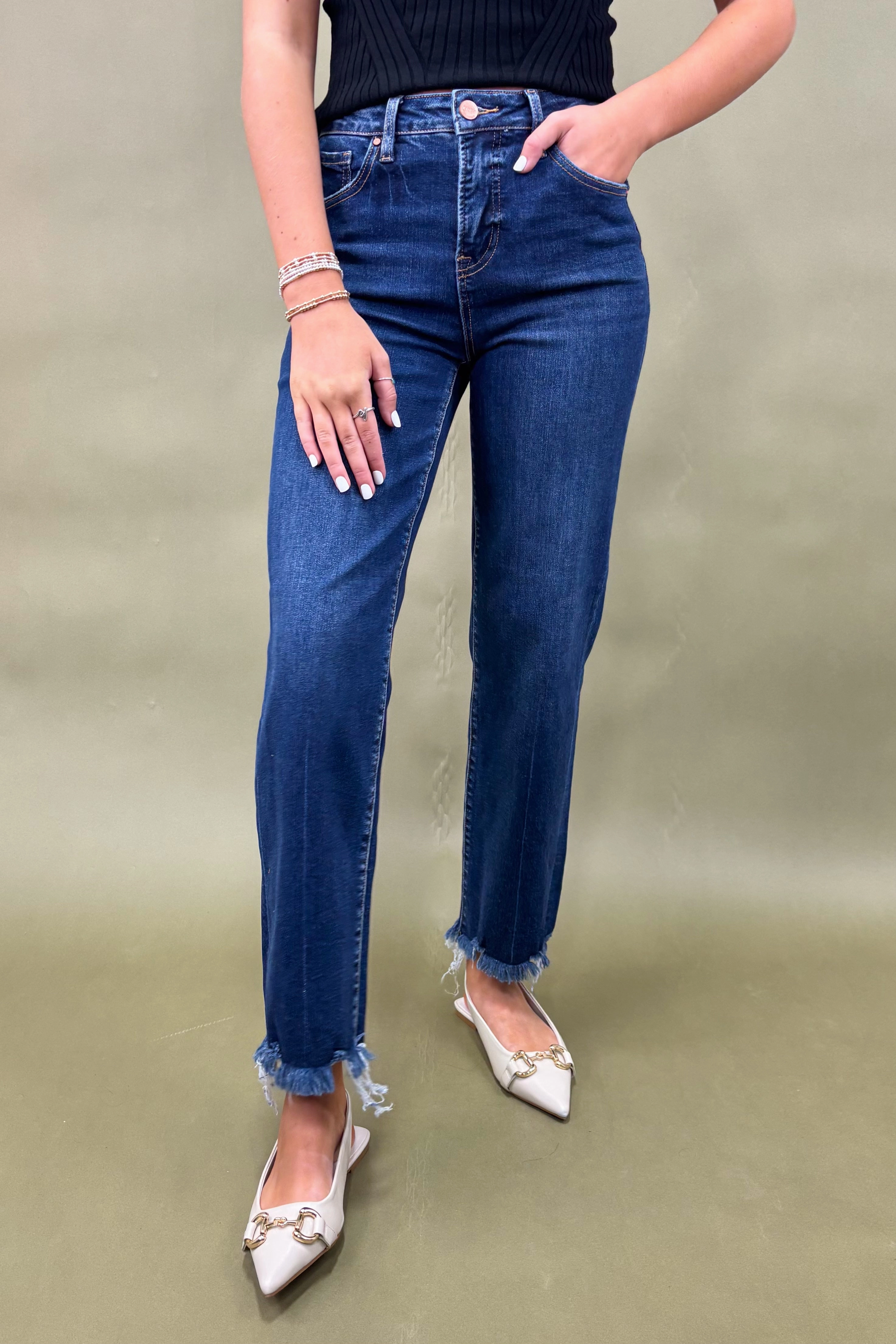 The Amelia Straight Leg Jean Tagless label Light Fit Wear