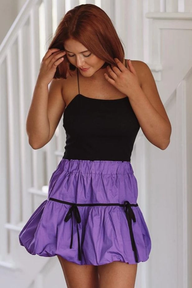 It's a New Day Skirt - Purple and Black  (FINAL SALE) Eco Friendly Dye Layered Look