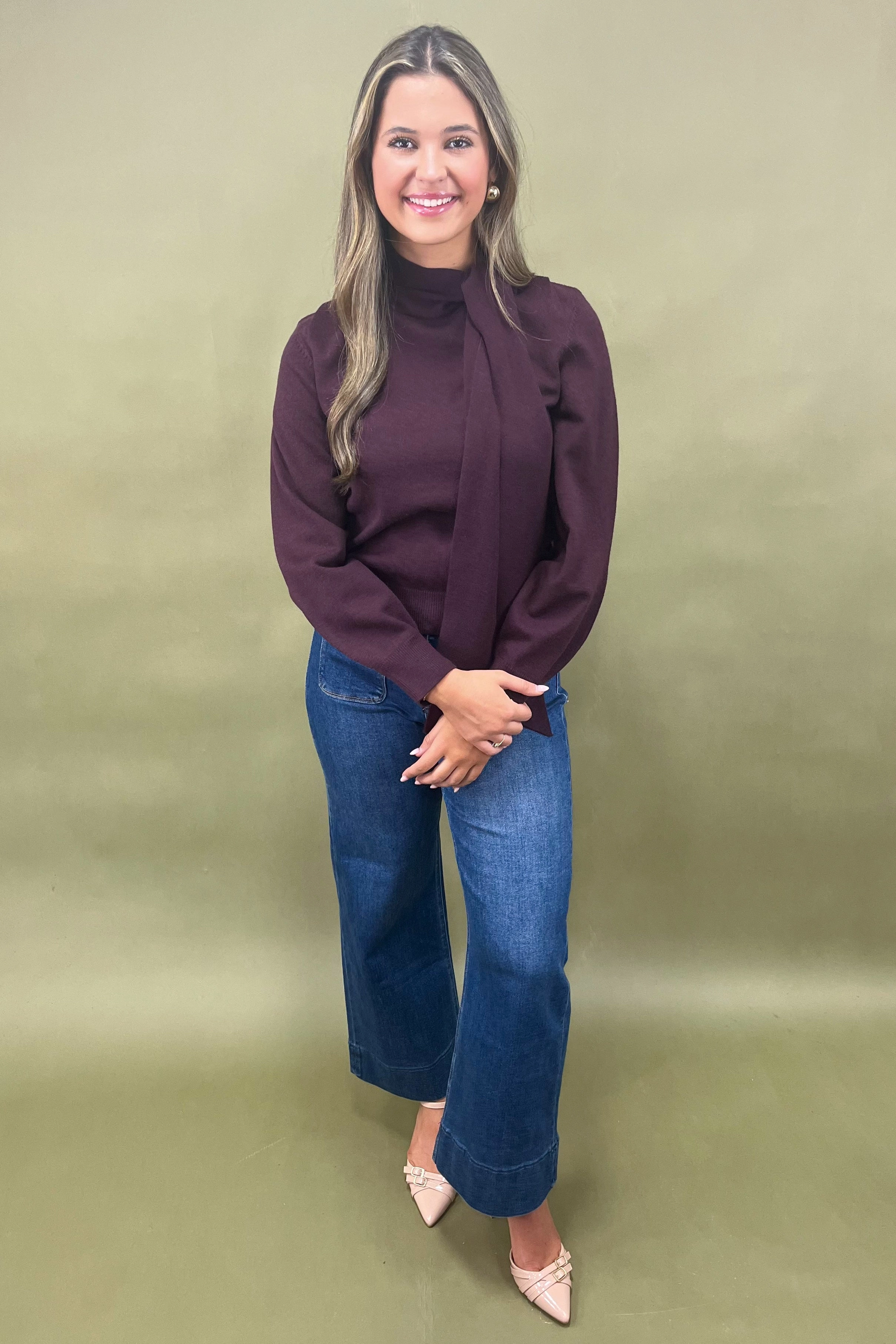 Velvet Wine Sweater RibbedCuff Odor Resistant Treatment