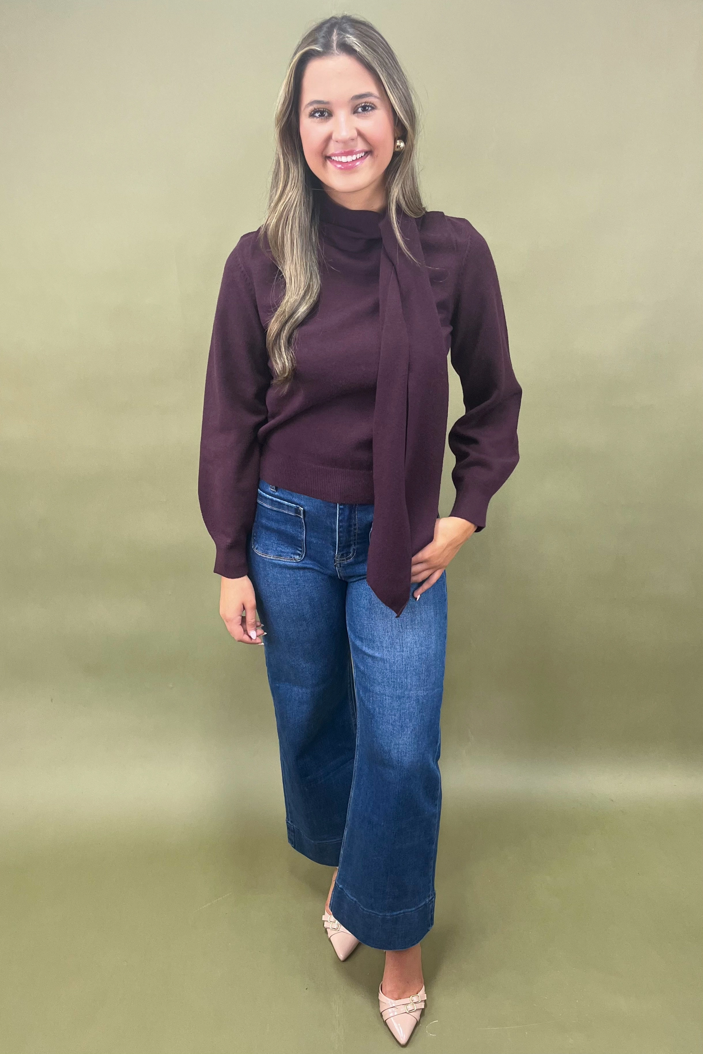 Velvet Wine Sweater Wrinkle resistant fabric