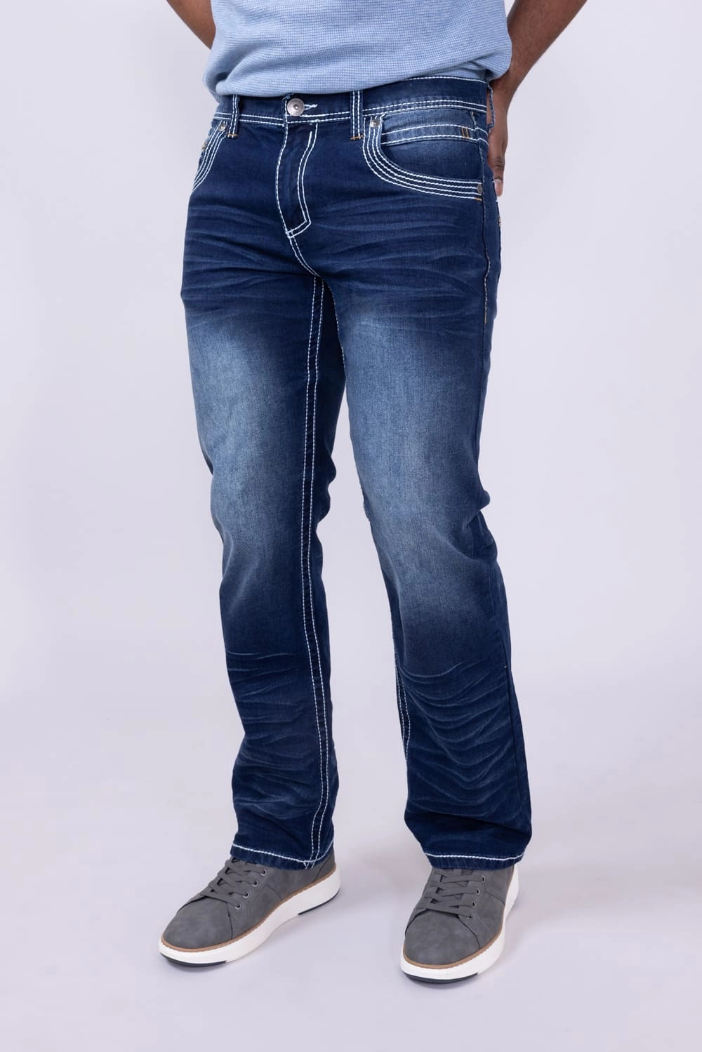 Sustainable Evening Stroll Casual True Luck Livingston Bootcut Stretch Jeans for Men | TL17150055