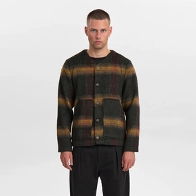 Non Bulky Insulation BreathableFabric Akdan Heavy Twill Check Overshirt (Forest Night)