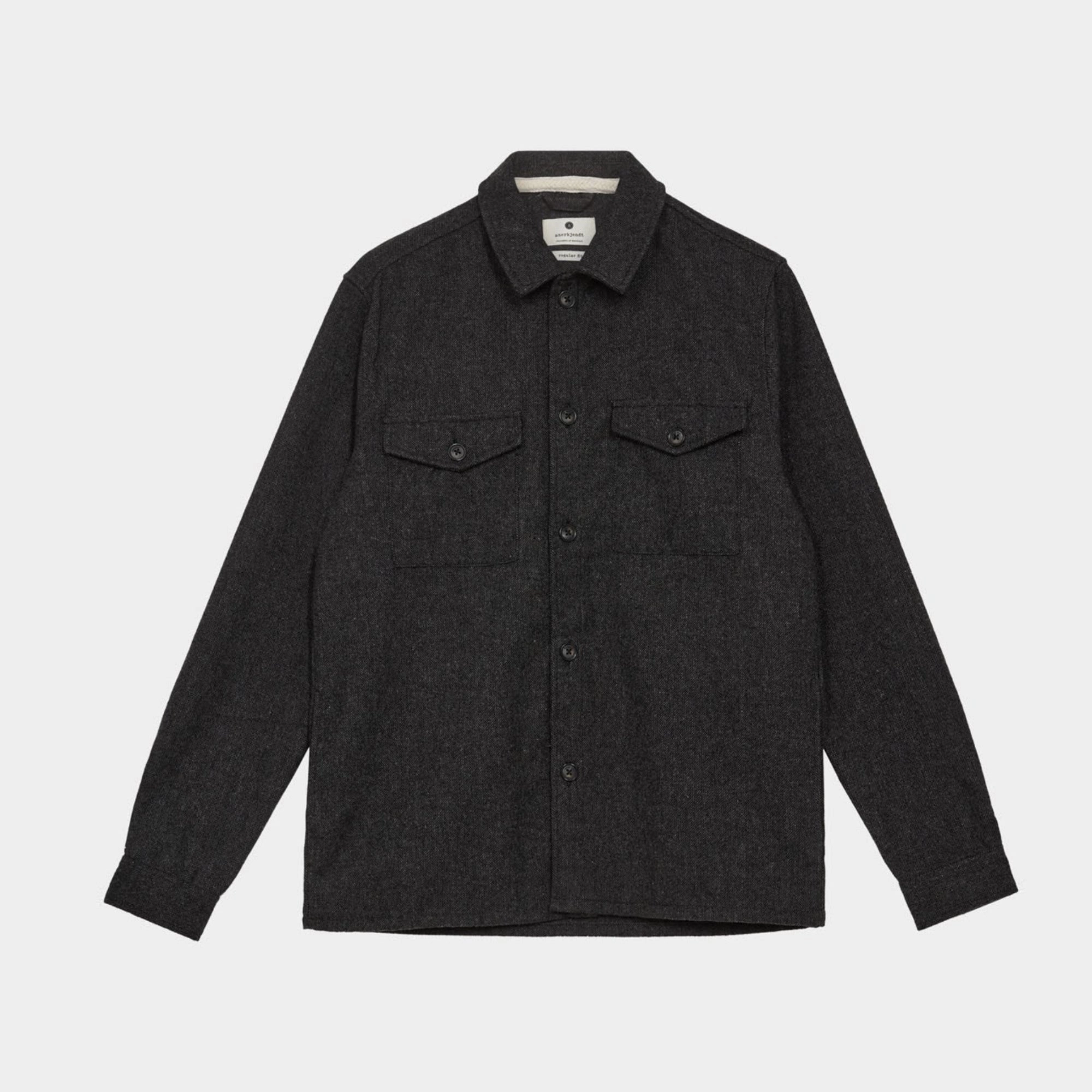 Hydrophobic Treatment Akoscar Wool Overshirt (Granite Gray)