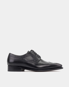 Alex Black Wingtip Derby with Half-Rubber Soles - 722 Flexible Smart Wear Flexible Walk