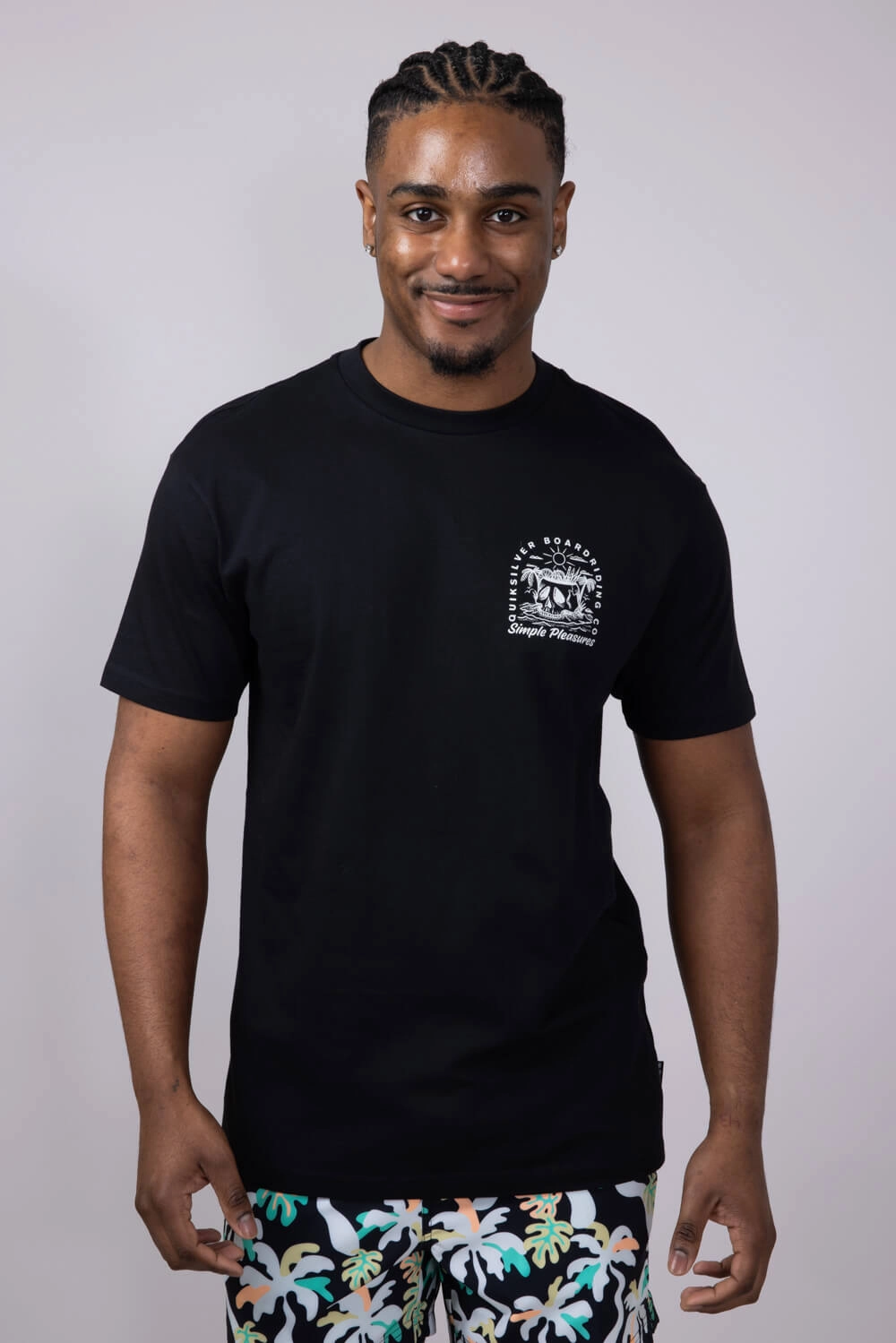 AntiPillingTreatment Vintage Wash Effect Quiksilver Simple Pleasures T-Shirt for Men in Black | QSM15ST106-BLK