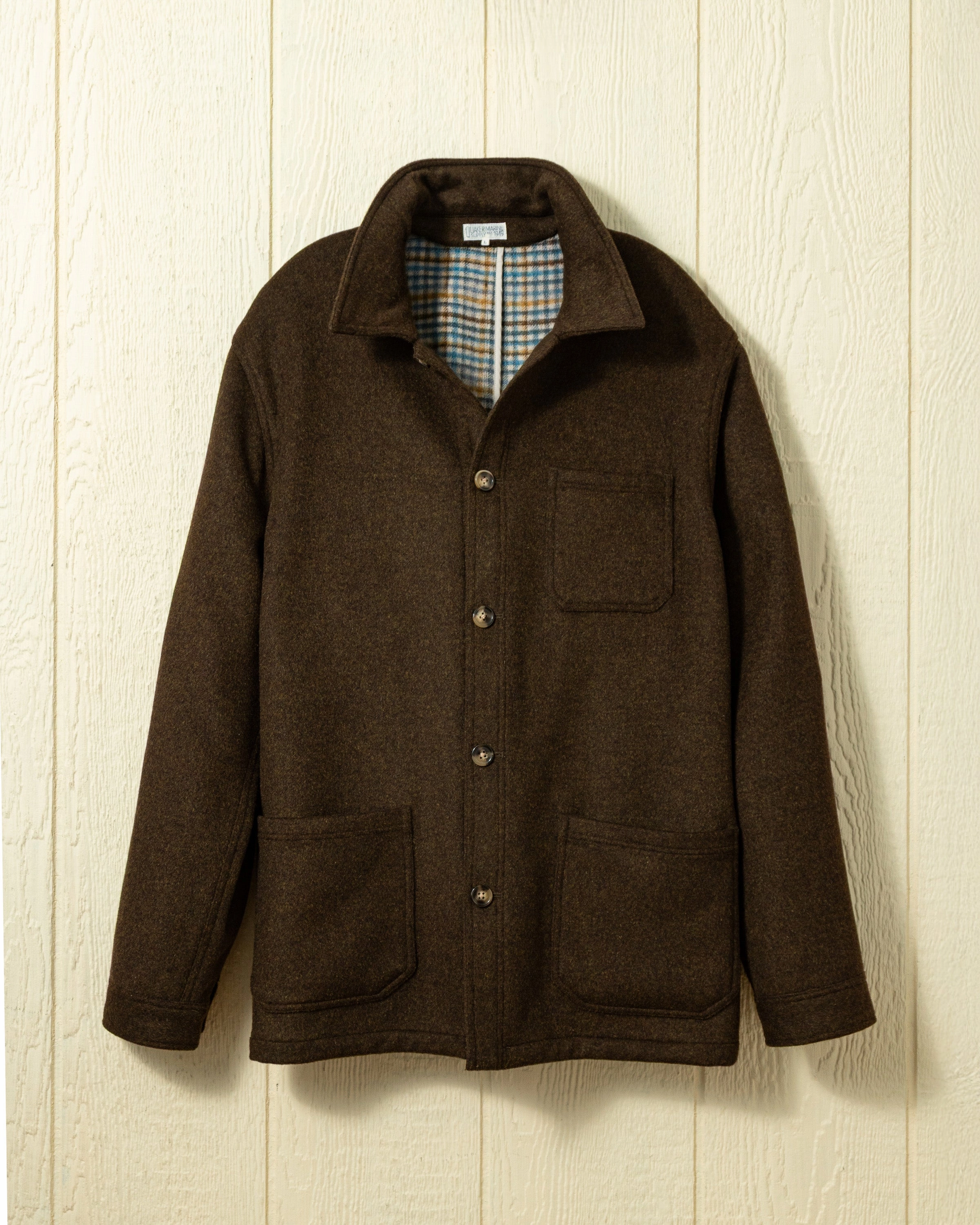 (PRE-ORDER) Double Face Wool French Workman's Jacket in Coffee Practical Cold Piece Essential Casual Look