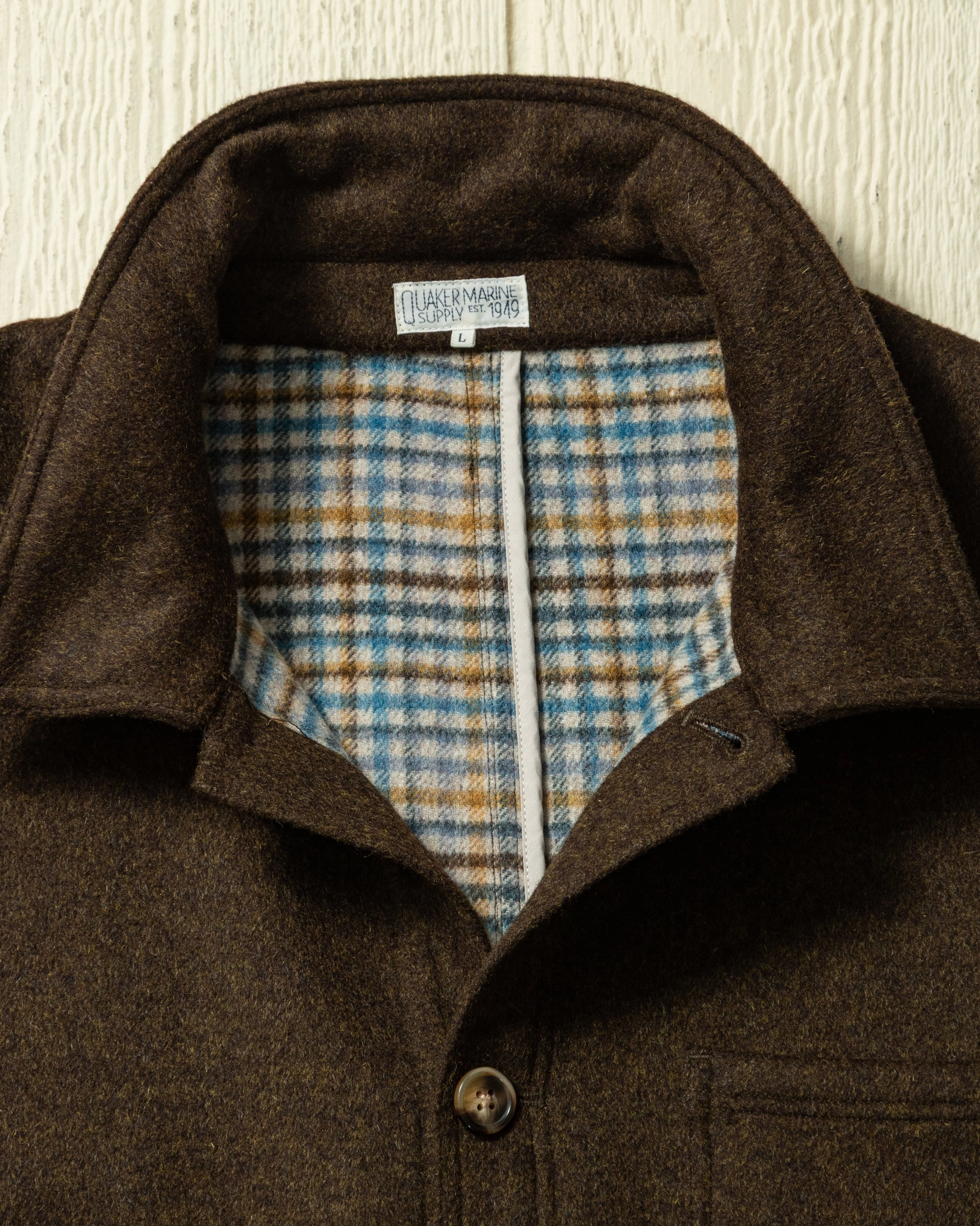 Stylish Chill Piece Weekend Outing Wear (PRE-ORDER) Double Face Wool French Workman's Jacket in Coffee