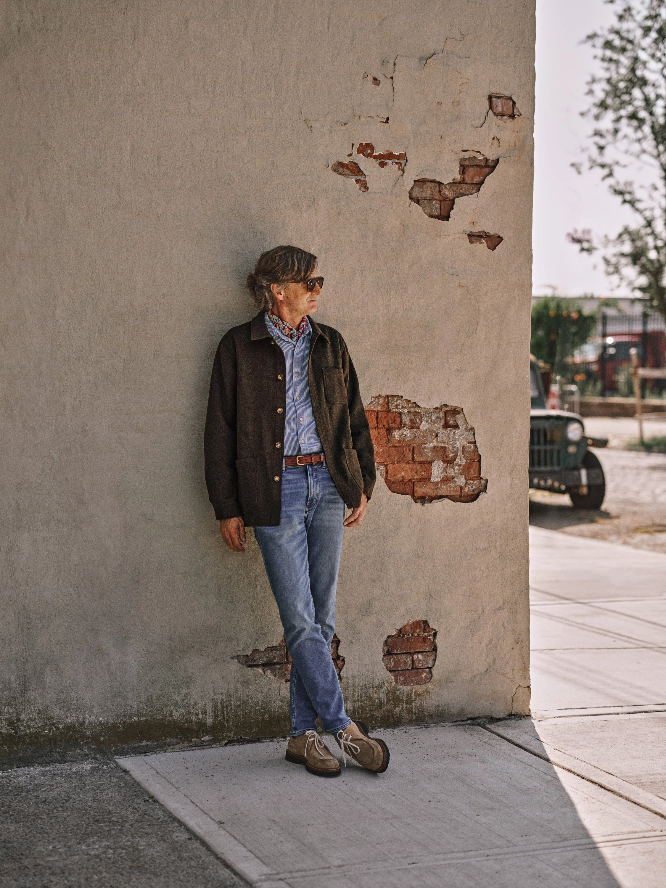 (PRE-ORDER) Double Face Wool French Workman's Jacket in Coffee Auxiliary Attachment Points