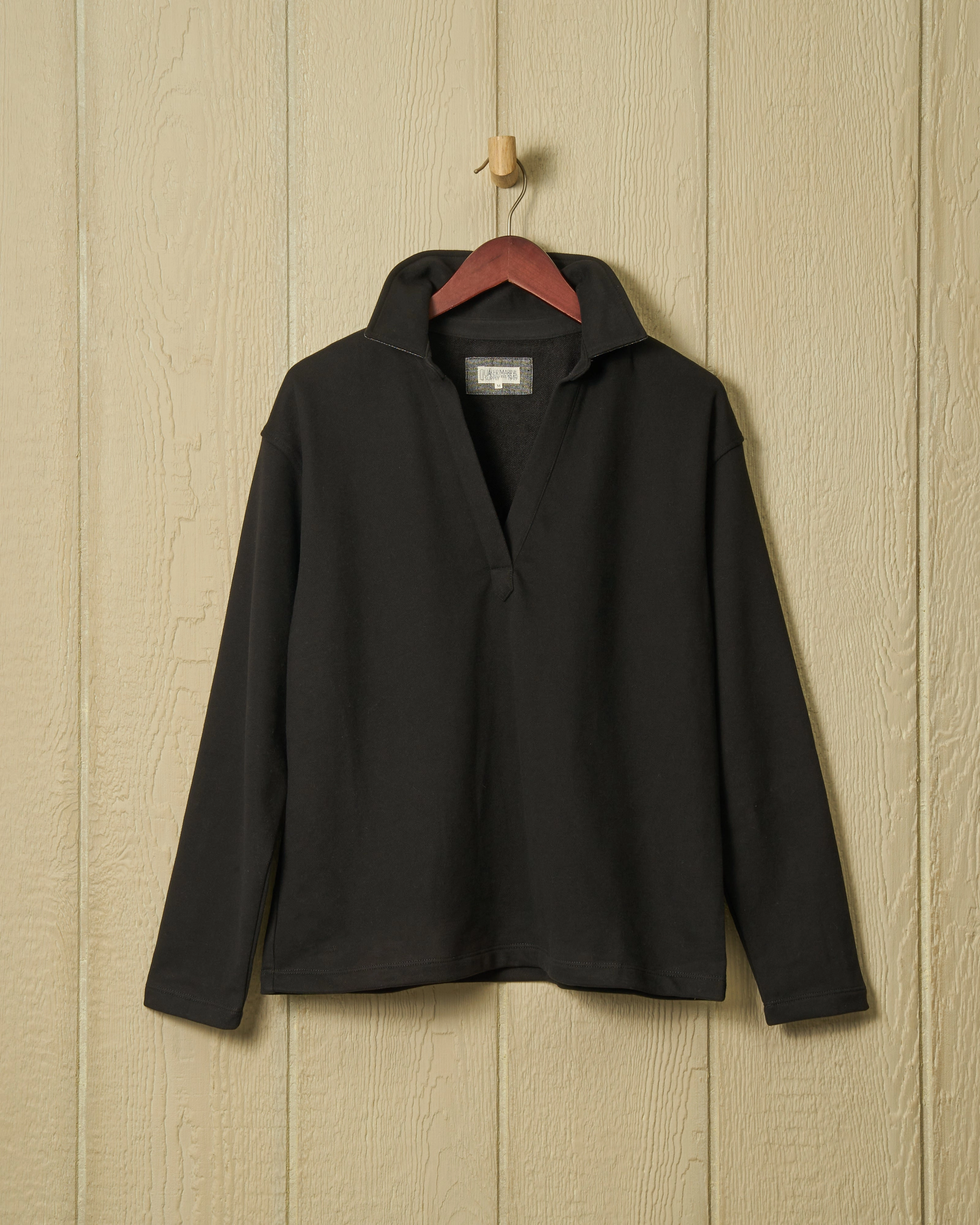 Inlet Pullover in Black Loopback Terry QuickDry