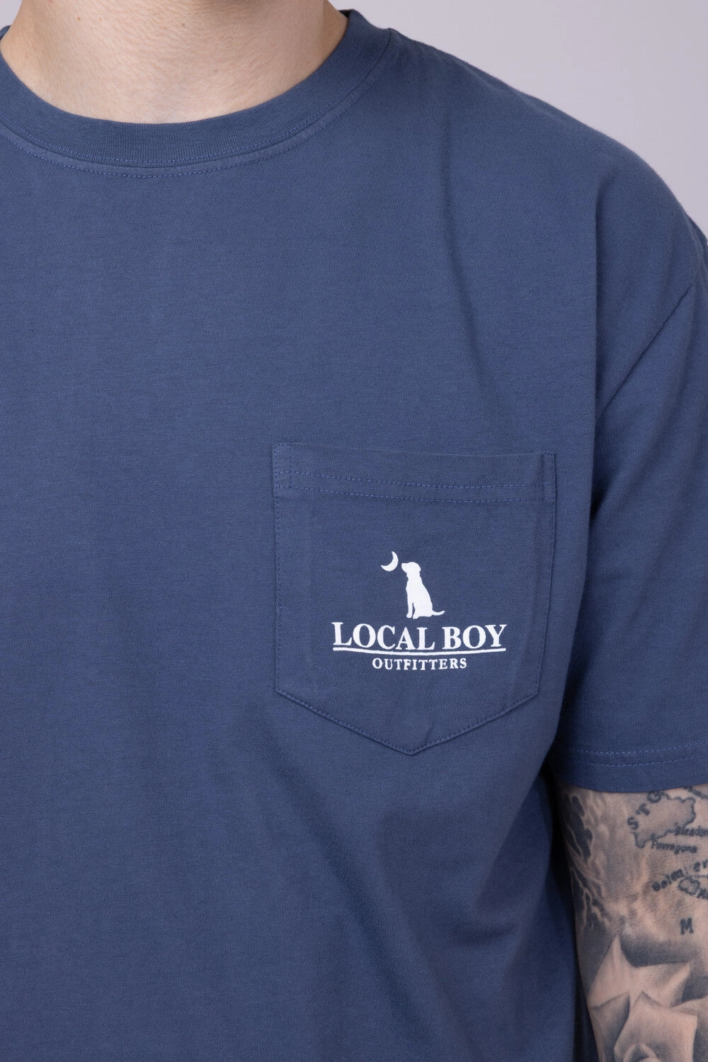 Local Boy Printed USA T-Shirt for Men in China Blue | L1000530-CHINABLUE ThermoregulatingFabric Quick Layer Fit