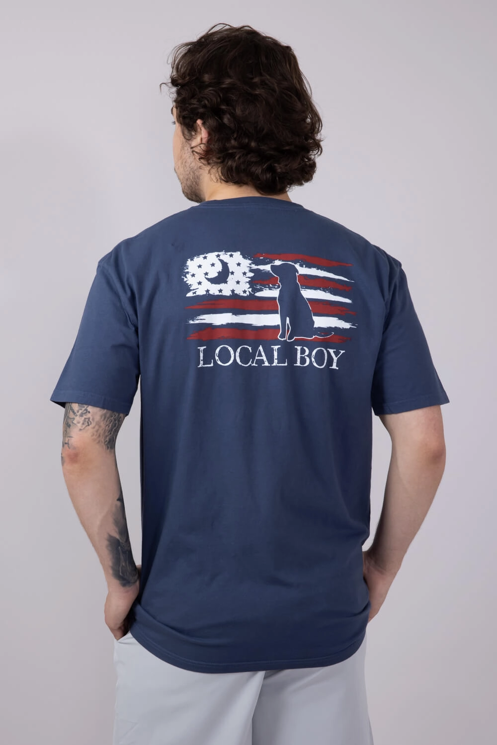 Oeko Tex Certified Fashion Must-Have Local Boy Printed USA T-Shirt for Men in China Blue | L1000530-CHINABLUE
