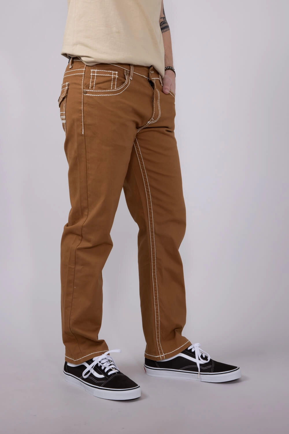 True Luck Blake Bootcut Jeans for Men in Tobacco | TL16350002-TOBACCO Anti Odor Fabric Treatment Loose Modern Minimalist