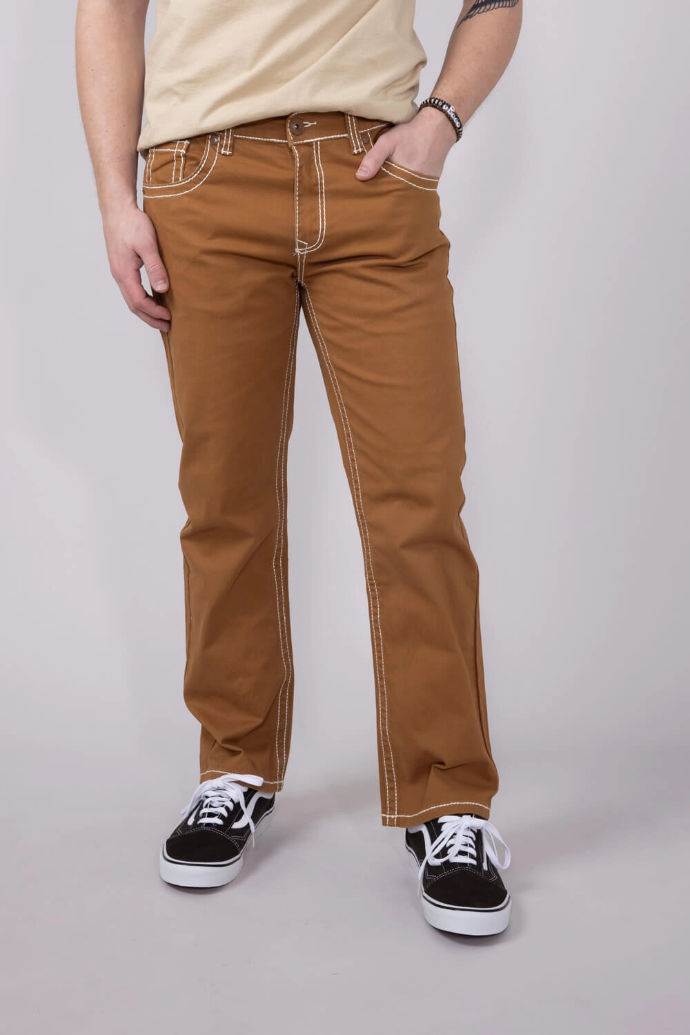 Casual Staple Style Essential True Luck Blake Bootcut Jeans for Men in Tobacco | TL16350002-TOBACCO