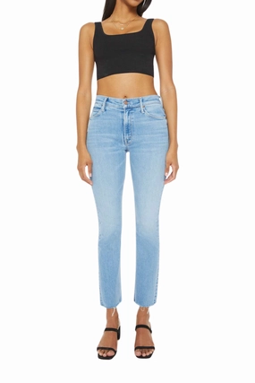 Outerwear Friendly Neutral Tones Mid Rise Dazzler Ankle Fray in Blessing in Disguise