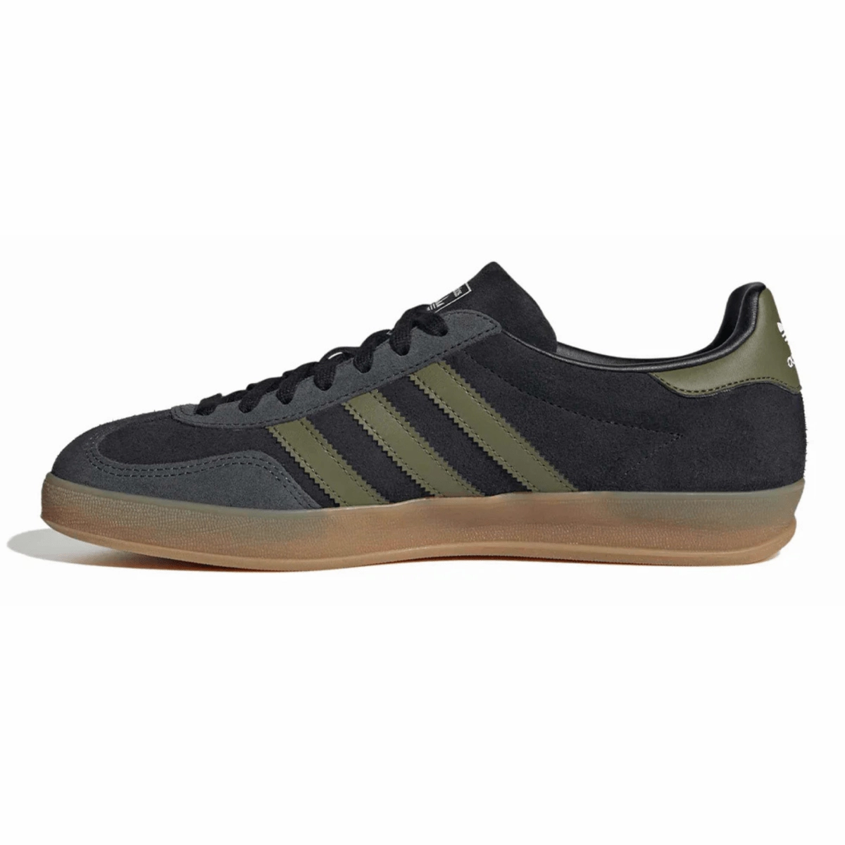 High Energy Adidas Men's Gazelle Indoor Black/Focus Olive/Carbon