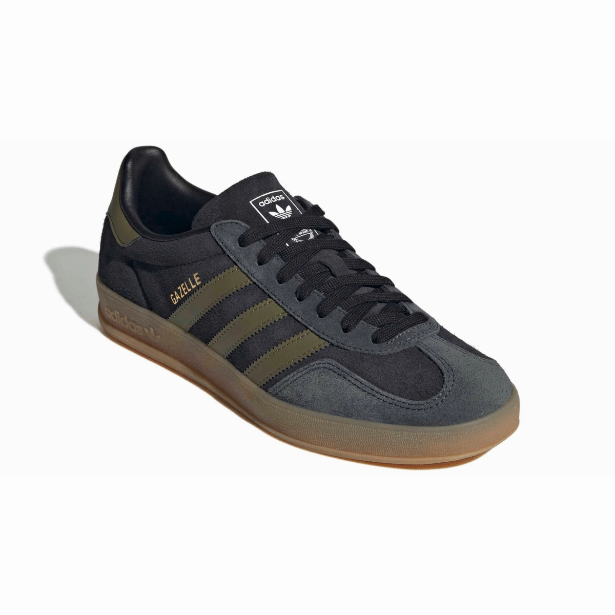 Adidas Men's Gazelle Indoor Black/Focus Olive/Carbon Smooth Curve
