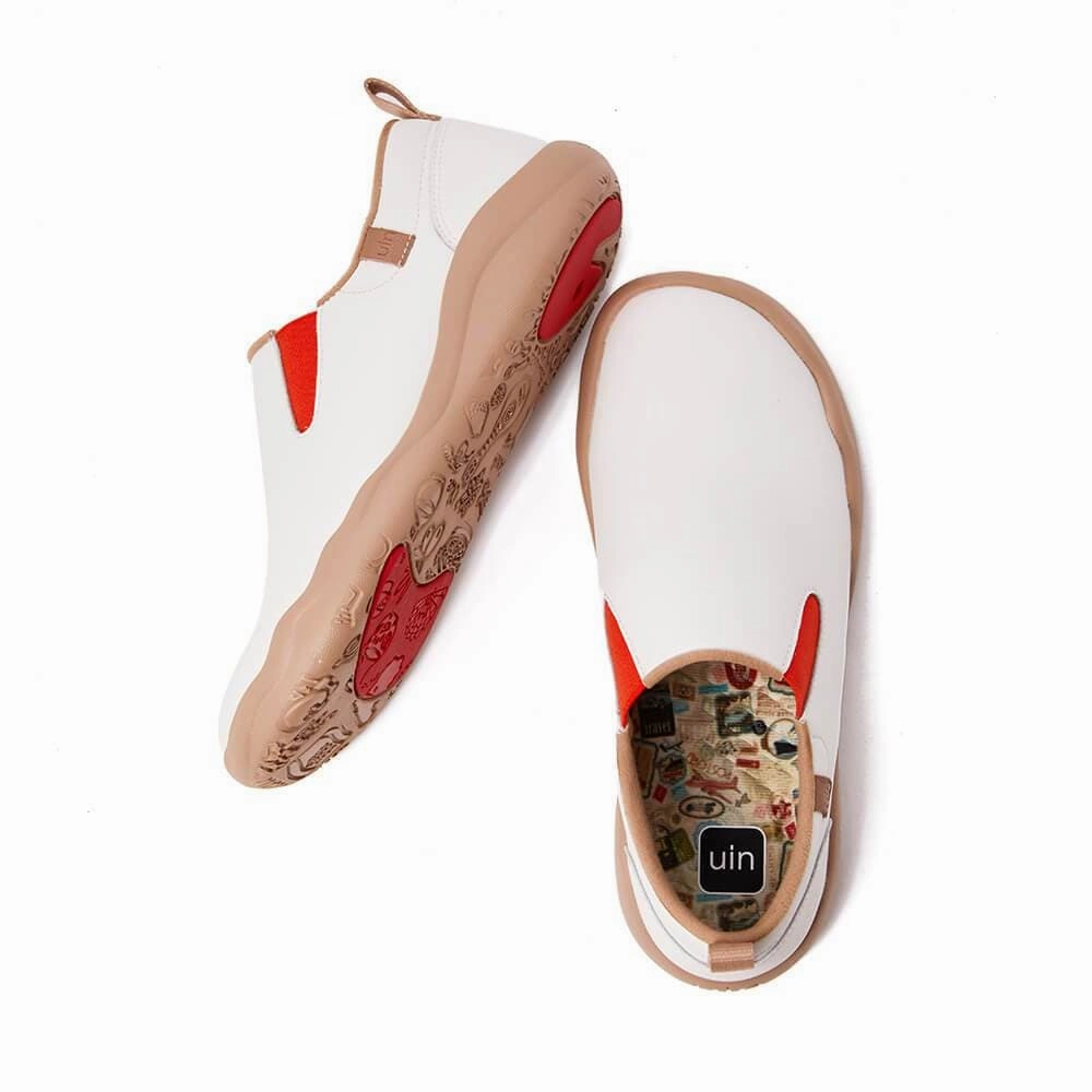 Cuenca White Split Leather Men Timeless Support