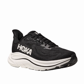 Hoka Women's Clifton 10 Wide Black/White running for agility Friction Reduction Coating