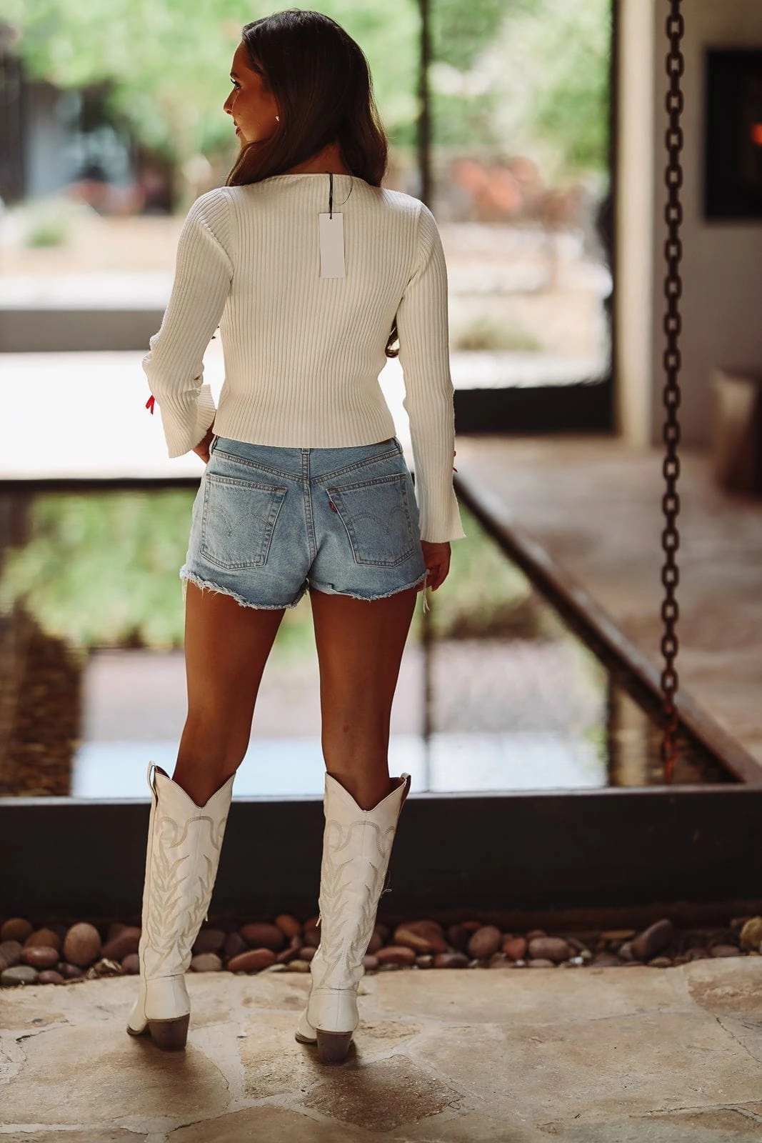 Quick-Dry Fabric ButterySoftTextile Sweet Whisper Knit Top - Ivory