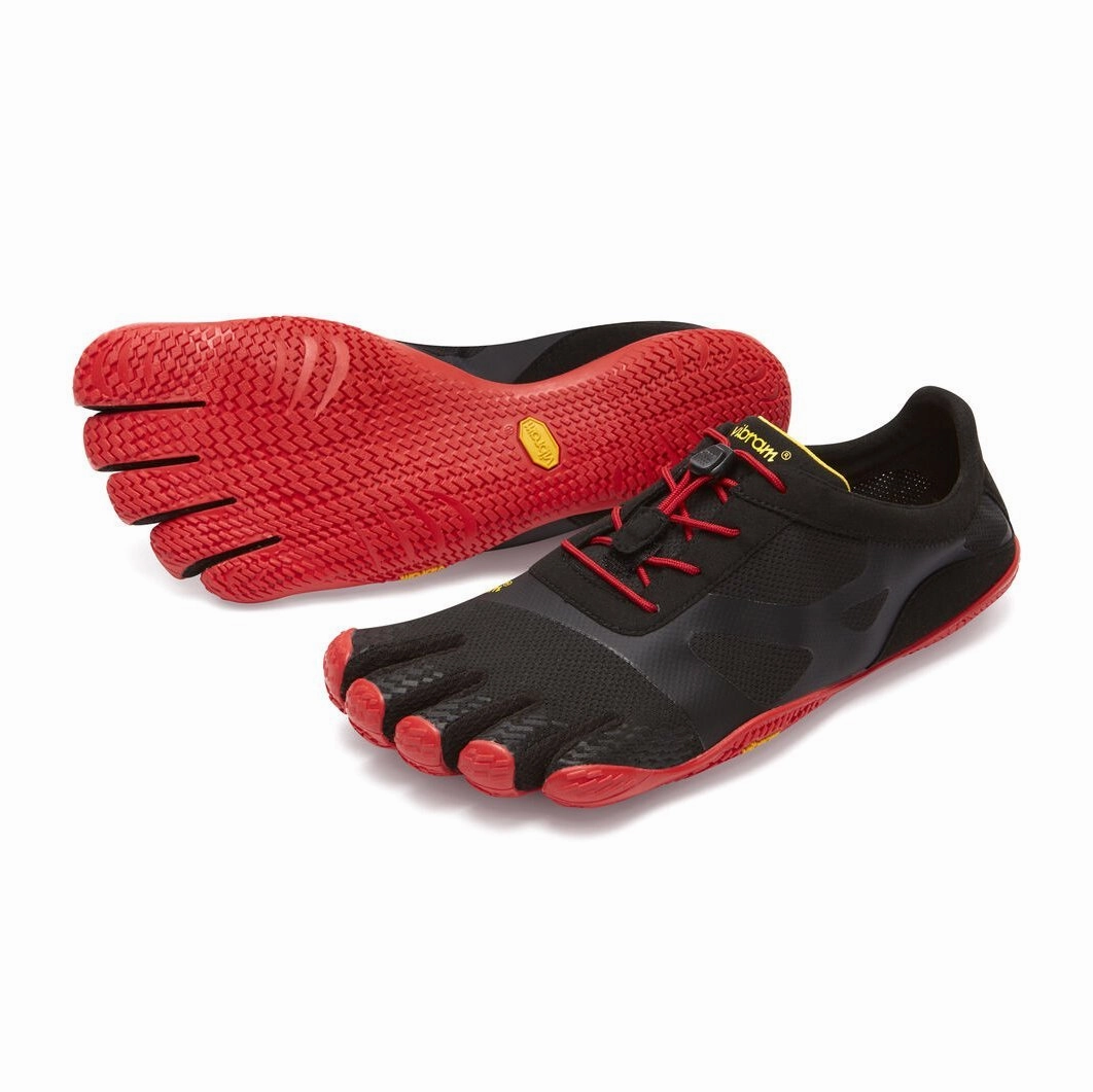 Vibram Five Finger's Men's KSO EVO Black/Red Fabric Anti microbial Comfortable Strapping