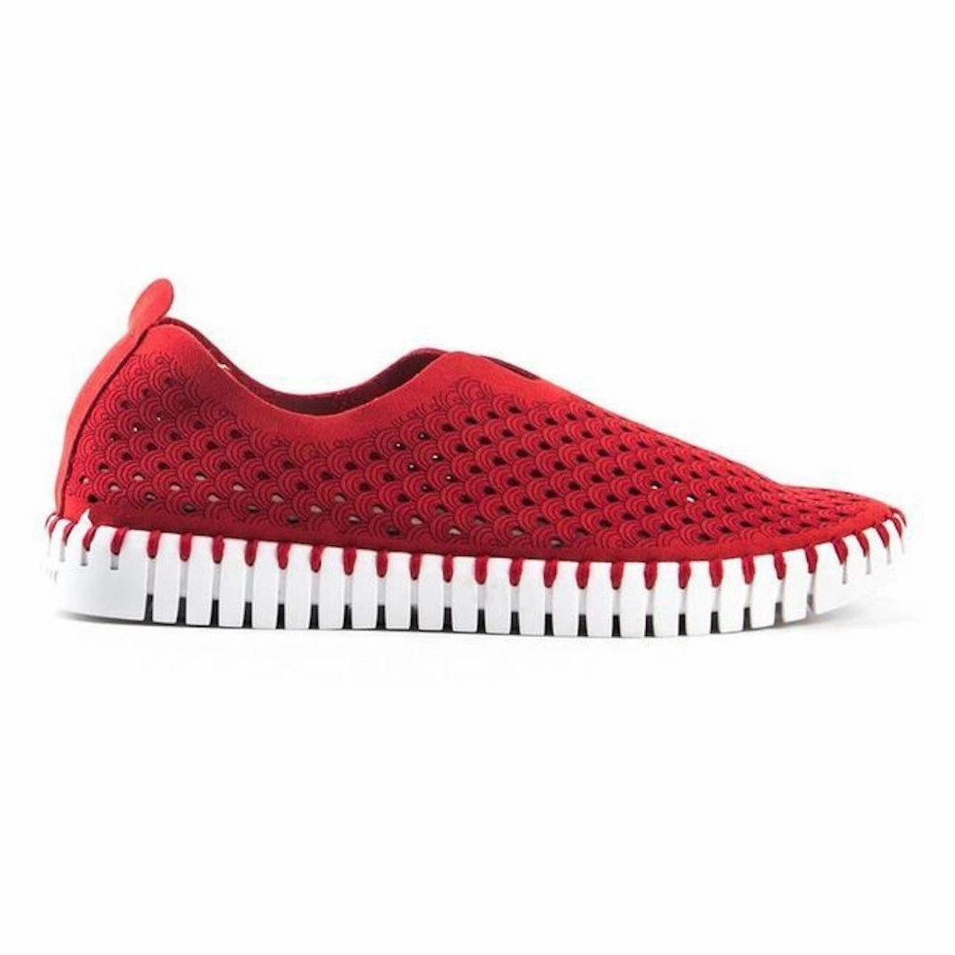 Ilse Jacobsen Women's Tulip 139 Deep Red Perforated Compression Molded Cushion
