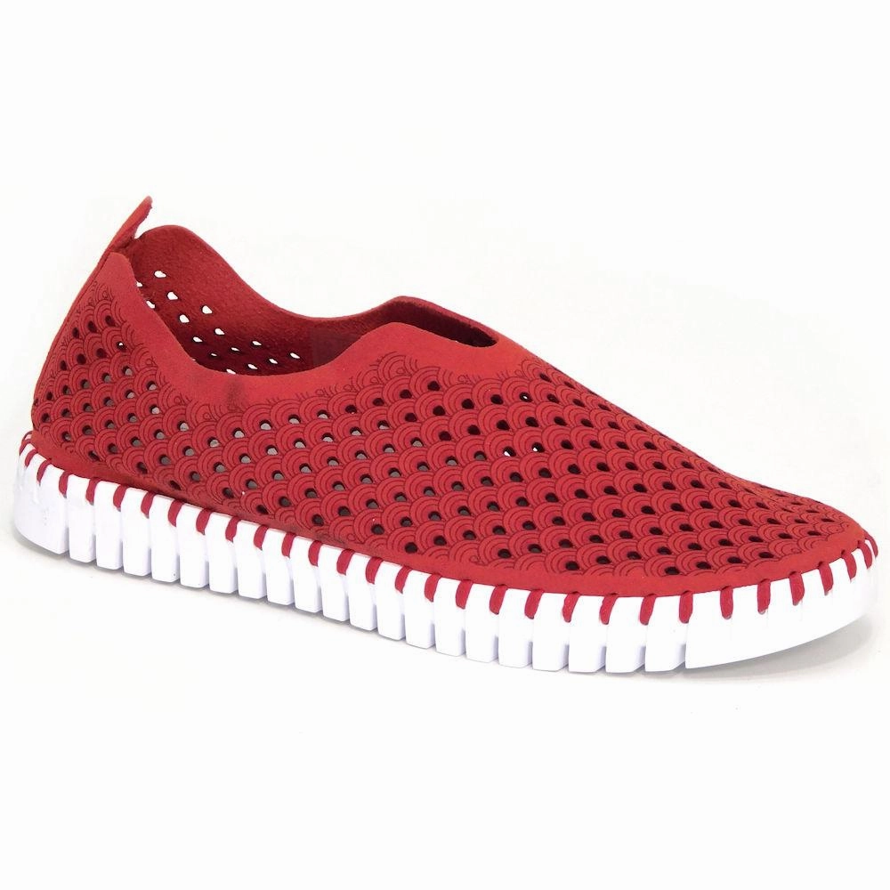 Ilse Jacobsen Women's Tulip 139 Deep Red Perforated Light Mesh
