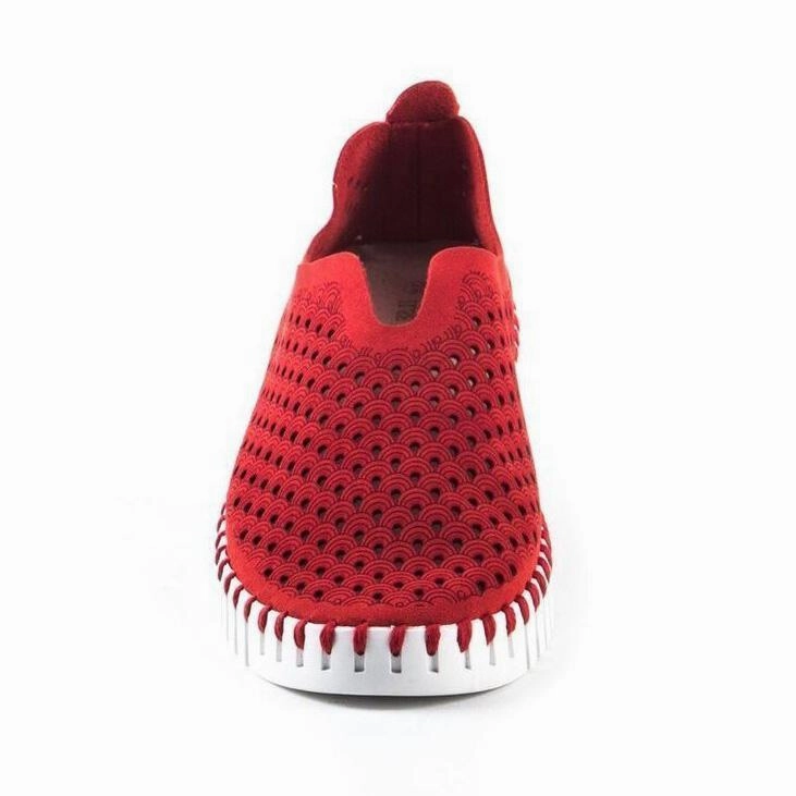 Ilse Jacobsen Women's Tulip 139 Deep Red Perforated Hyper Elastic Foam Flexible Grip