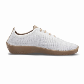 Arcopedico Women's LS Oxford White/Beige Fabric Flexible Construction