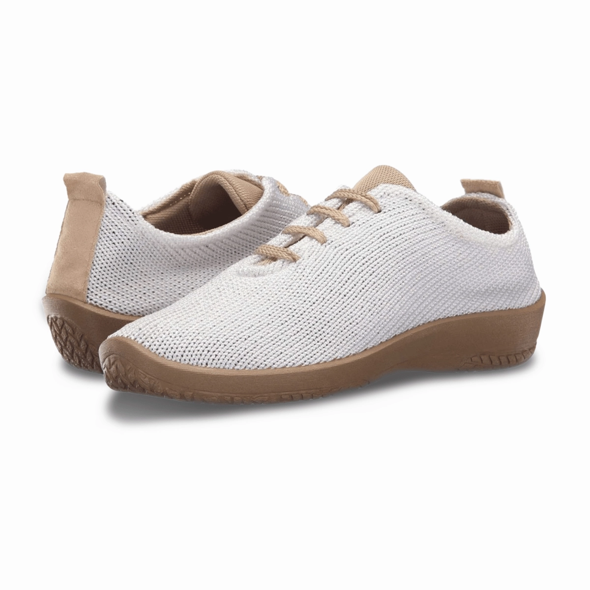 Arcopedico Women's LS Oxford White/Beige Fabric Stretch Entry