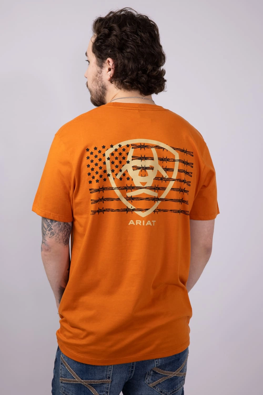 Ariat Barb Shield T-Shirt for Men in Rust | 10054774-RUST Stain Resistant