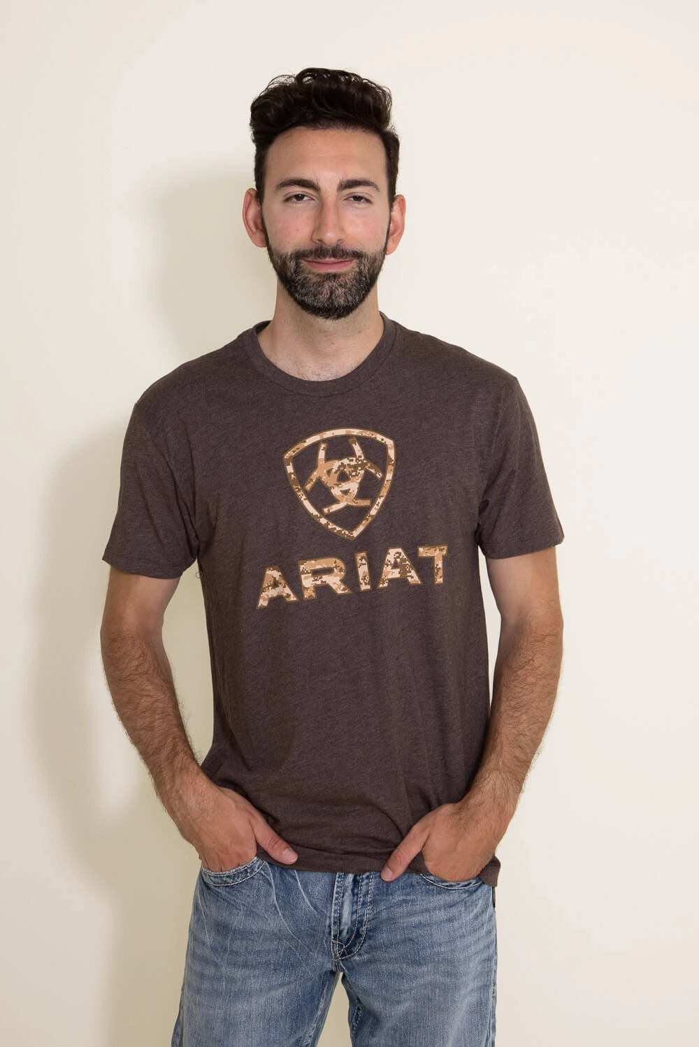 Ariat Liberty USA Digi Camo T-Shirt for Men in Brown | 10027515-BROWN Clean Cut Versatile Comfort Style